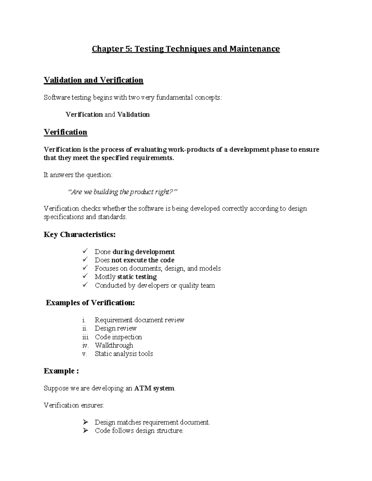 Chapter 5: Software Testing Techniques & Maintenance (Notes) - Studocu
