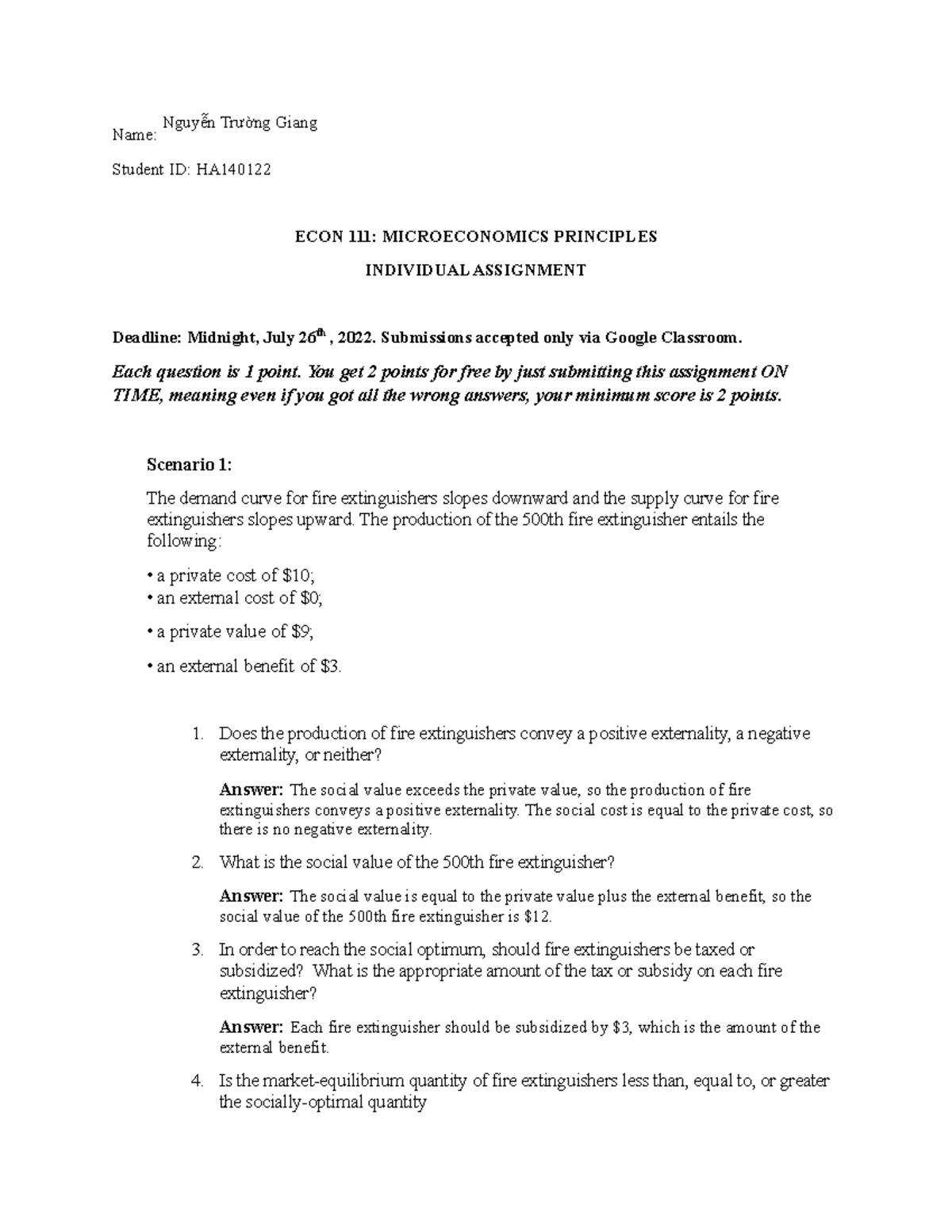 Individual assignment 3 answer - Name: Nguyễn Trường Giang Student ID ...