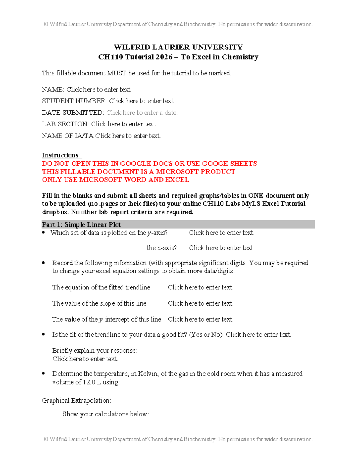 CH110 Excel Fillable Tutorial Document - Winter 2026 - Studocu