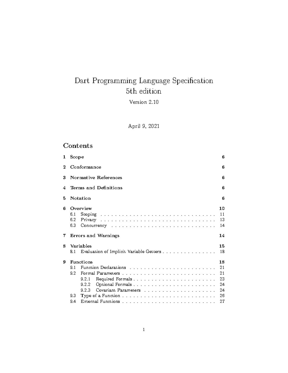 Dart Language Programming - 5th edition - Version 2. - April 9, 1 Scope ...