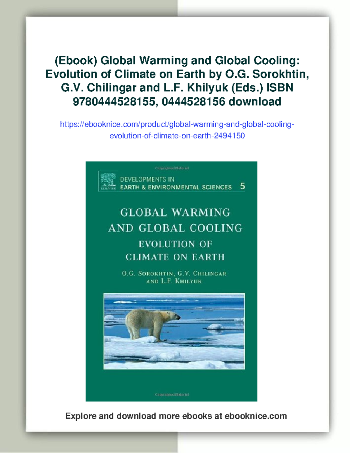 4988300 - (ebook) global warming and global cooling: evolution of ...