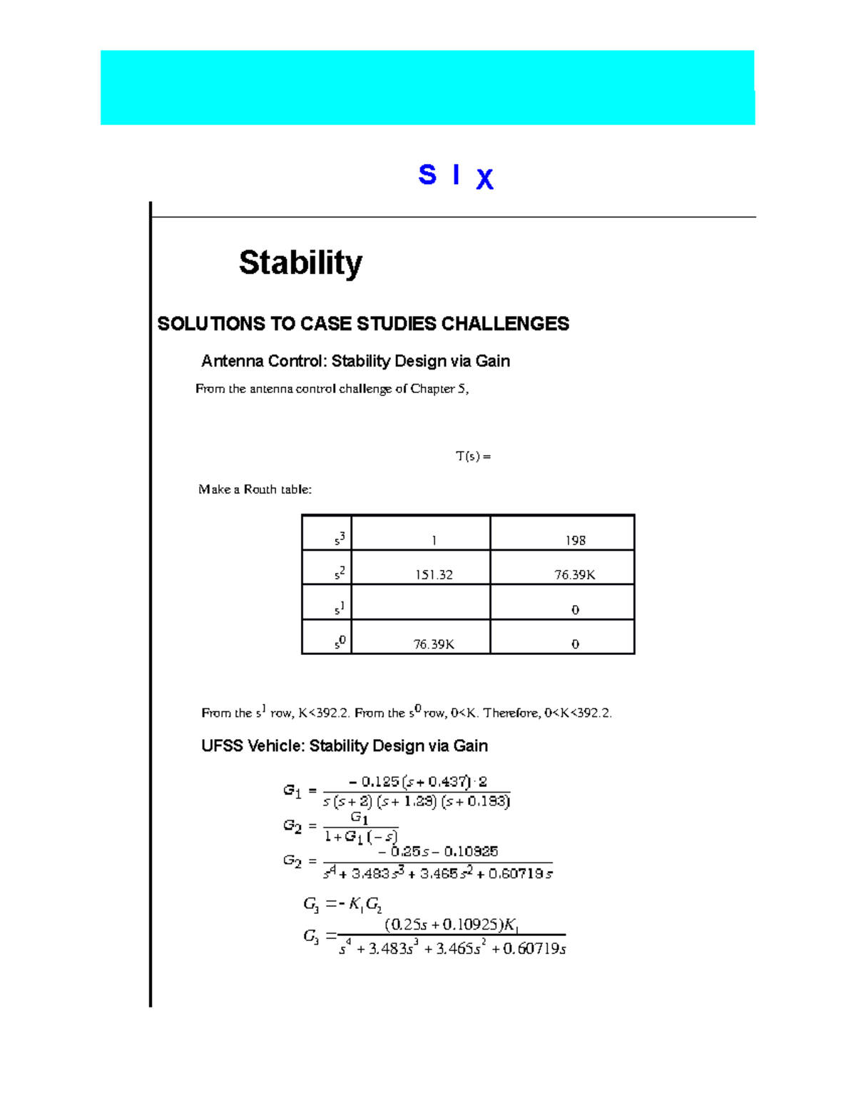 Ch06 - Stability Design and Case Study Solutions in Control Systems ...