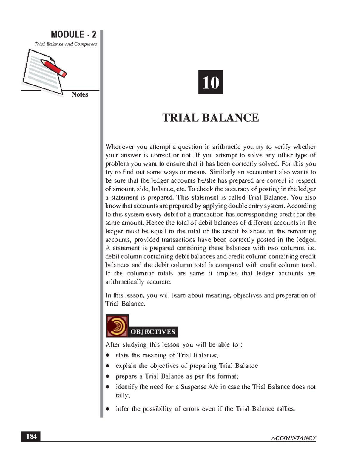 Trial balance notes - MODULE - 2 Notes Trial Balance Trial Balance and ...