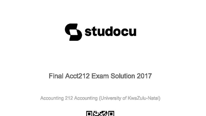 ACCT212 Final Exam Solutions 2017 - Comprehensive Guide - Studocu