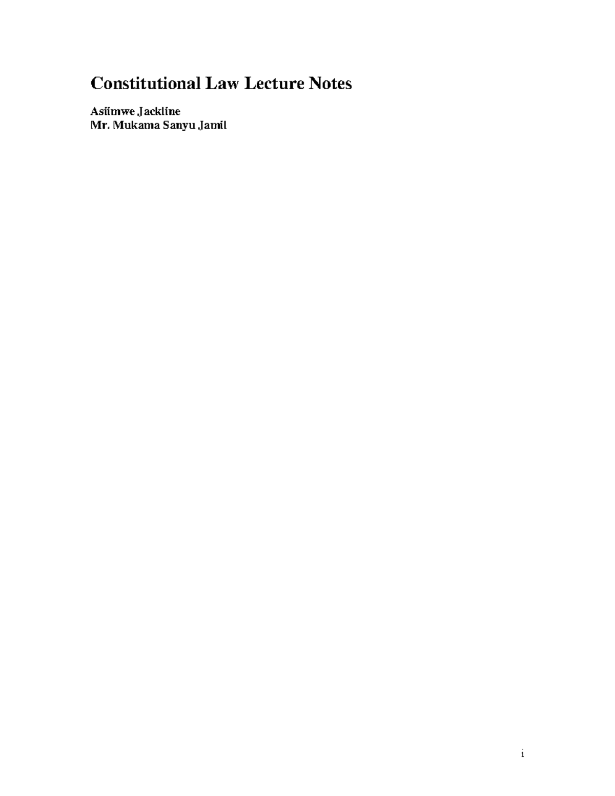 Constitutional LAW Lecture Notes - Key Principles & Challenges - Studocu