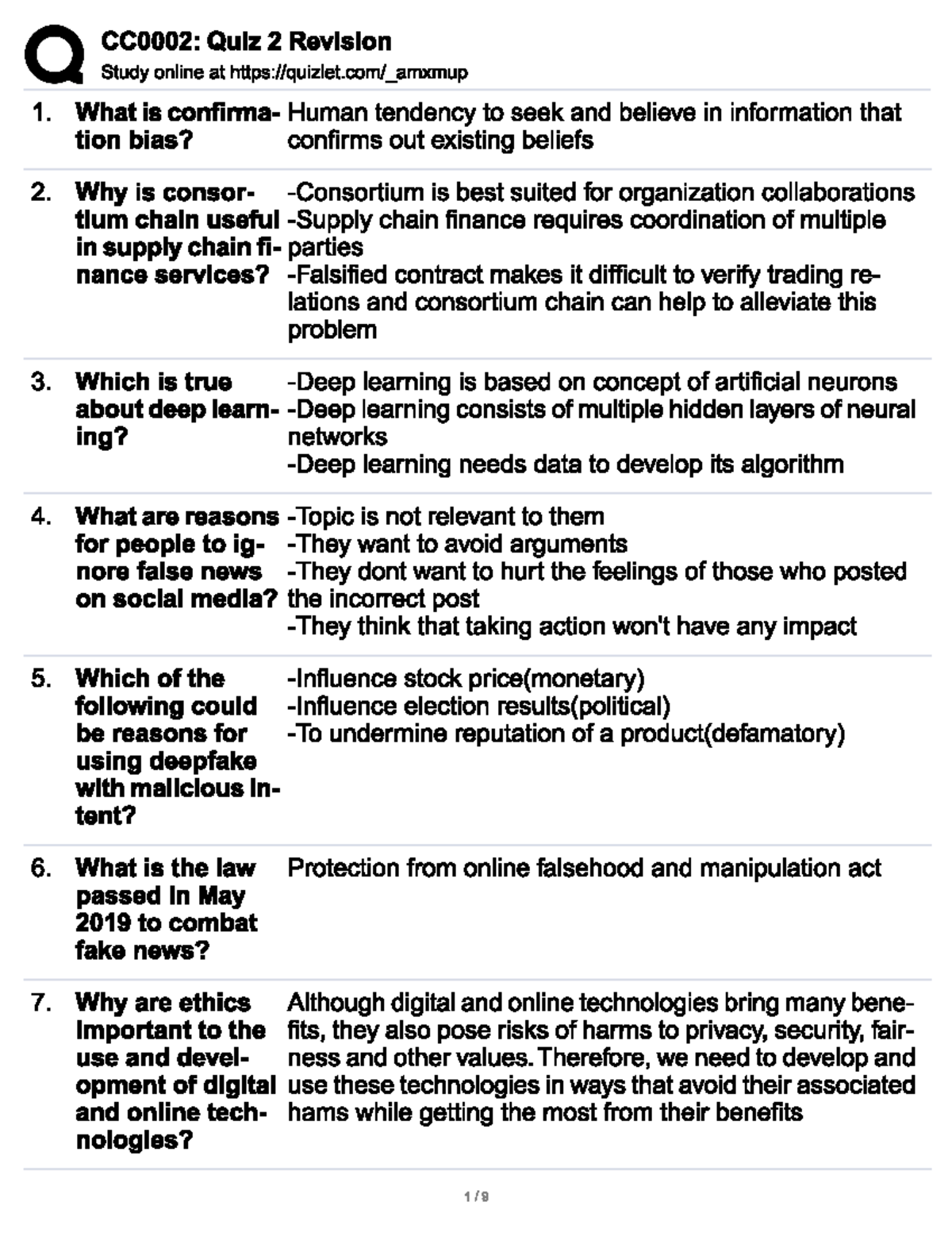 CC0002 Quiz Study Guide - Key Concepts for Success - Studocu