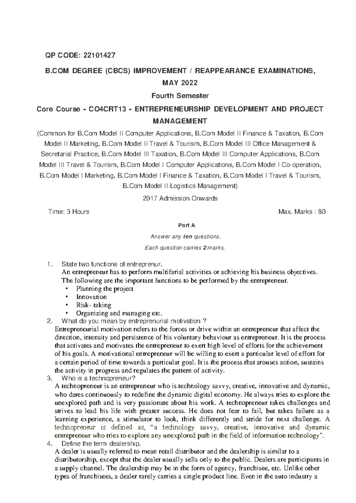 EDPM IMP - EDP: Key Questions on Entrepreneurship & Project Management ...