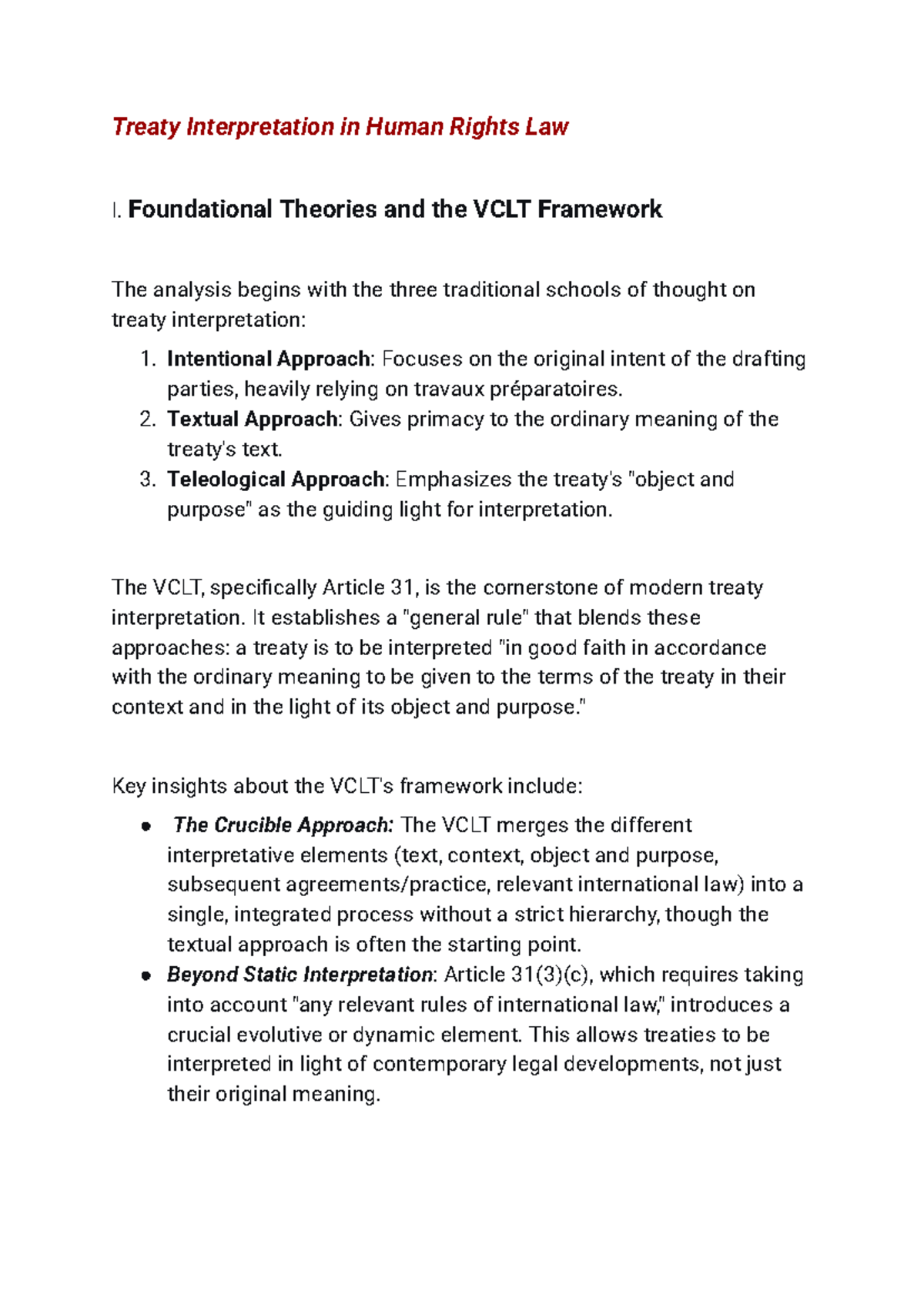 Treaty Interpretation in Human Rights Law I: VCLT Framework & Theories ...