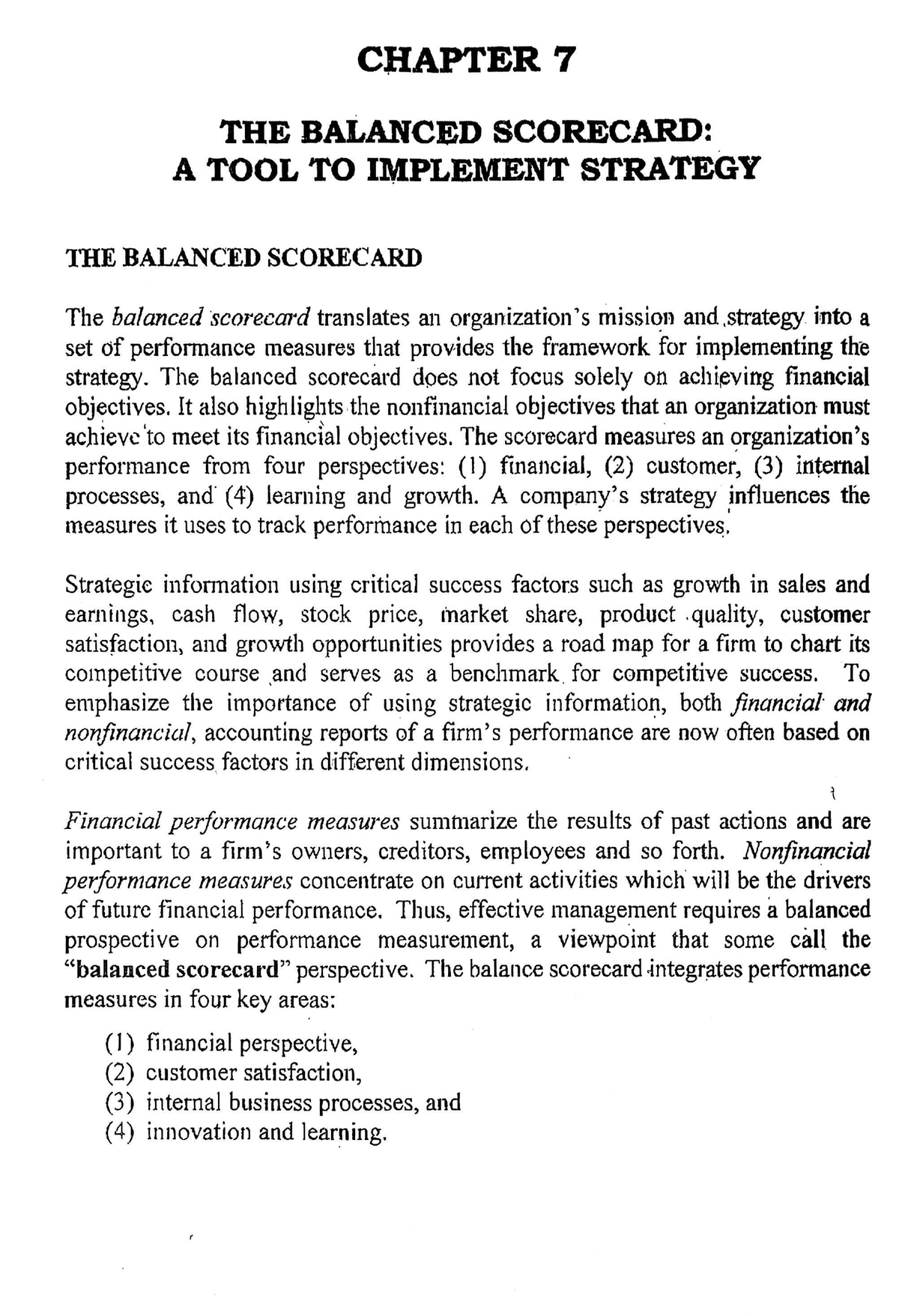 Balanced Scorecard Module: Implementing Strategy Effectively - Studocu