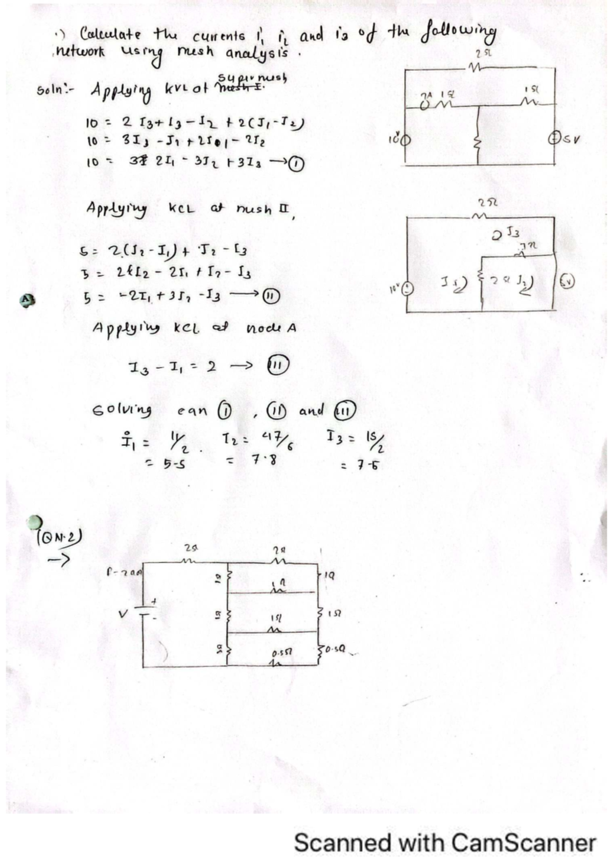 Mesh Analysis of Current Calculation in Network - 25L - Studocu