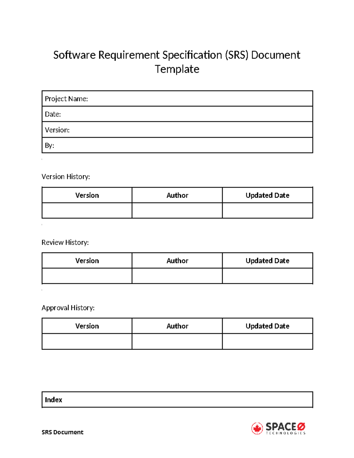 Software Requirement Specification (SRS) Template - Studocu