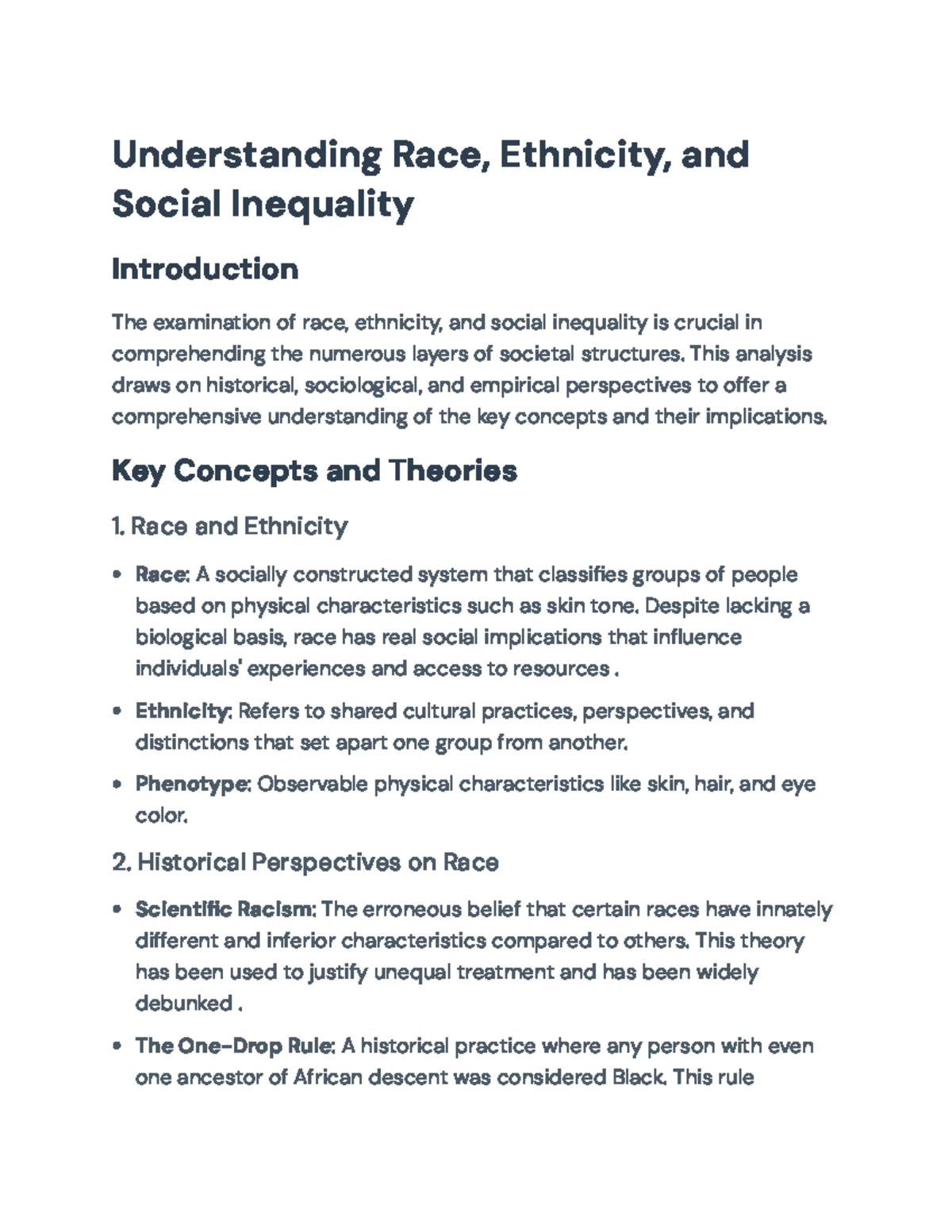Understanding Race, Ethnicity, and Social Inequality: Key Concepts ...