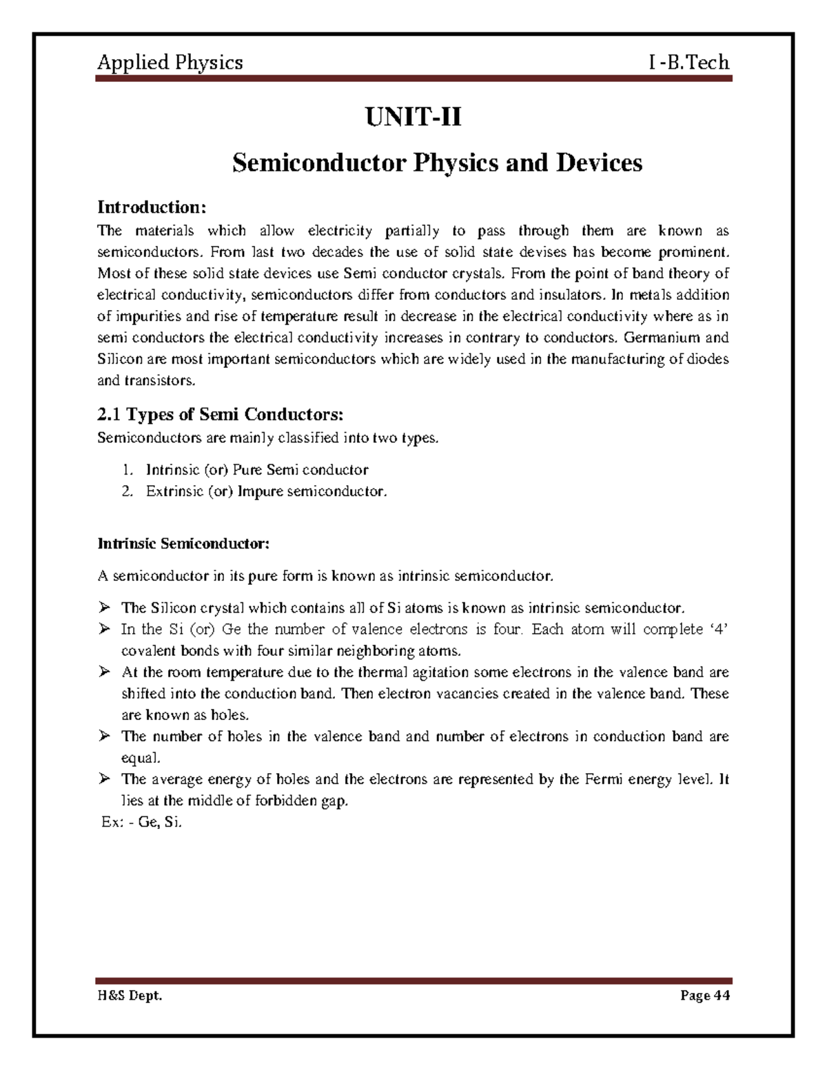 Applied Physics I: Semiconductor Physics and Devices Overview - Studocu