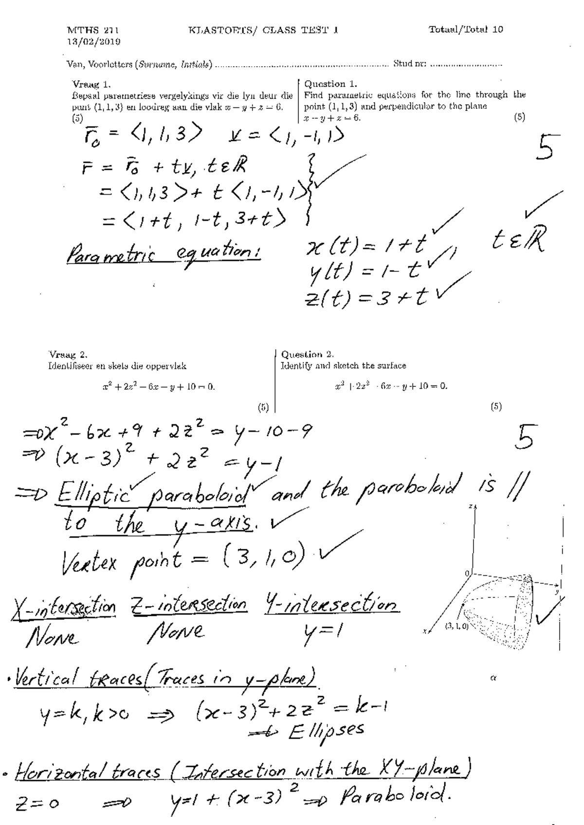 Class Test 1 - Practice material to study - MTHS 211 KLASTOETS/ CLASS ...