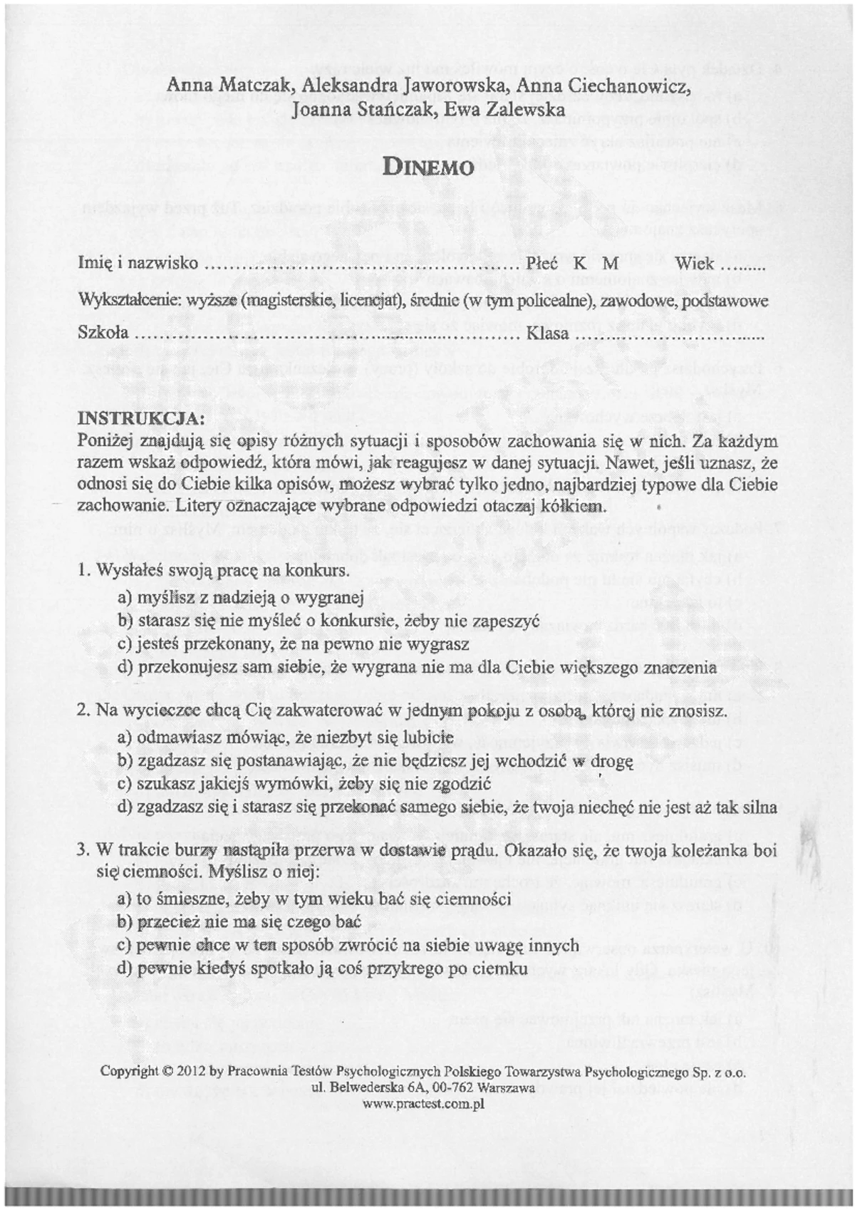 NST 2024 Diagnoza Psychologiczna: Studium Przypadku i Kryteria ...
