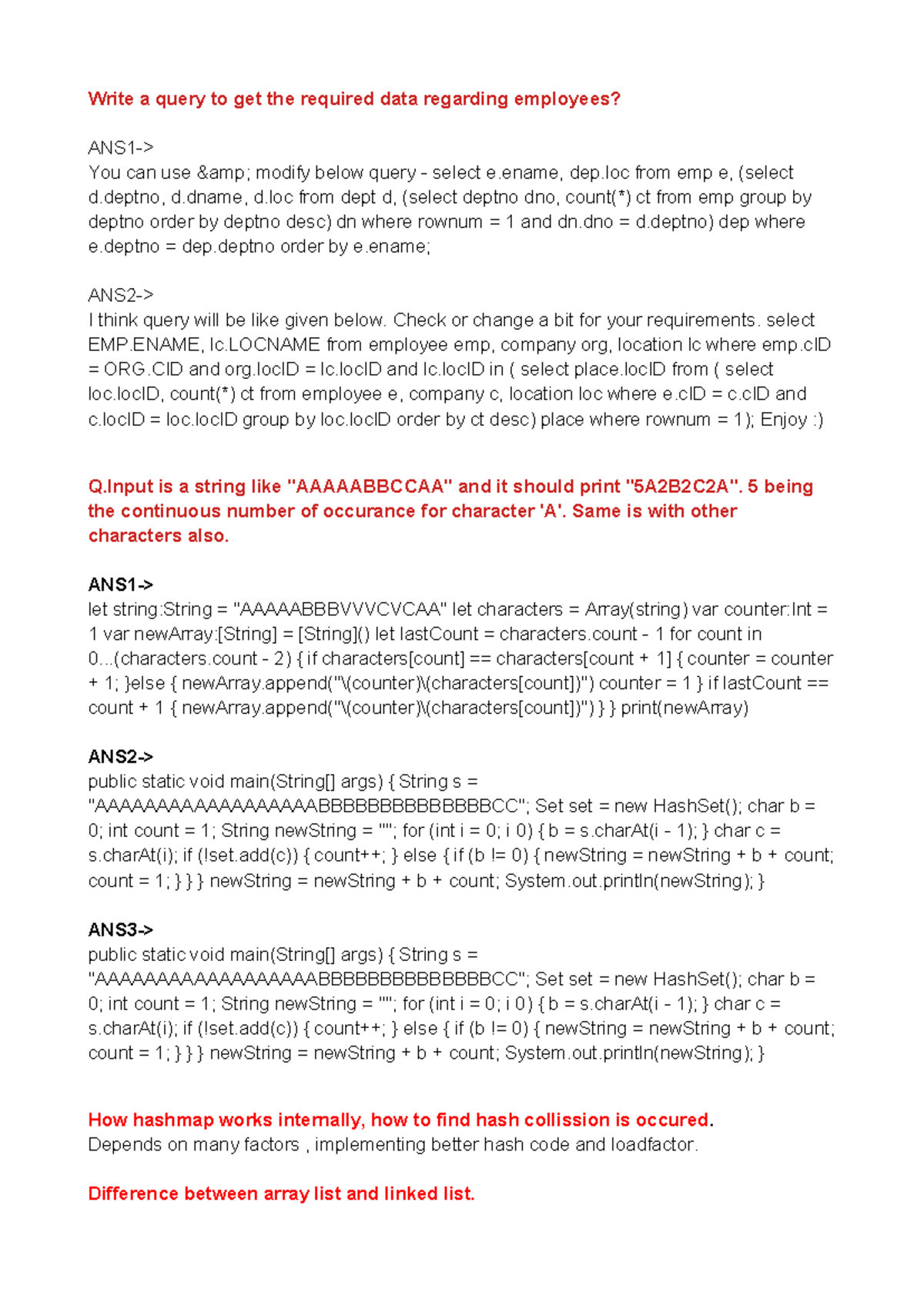 1000+ questions for experienced - Write a query to get the required ...