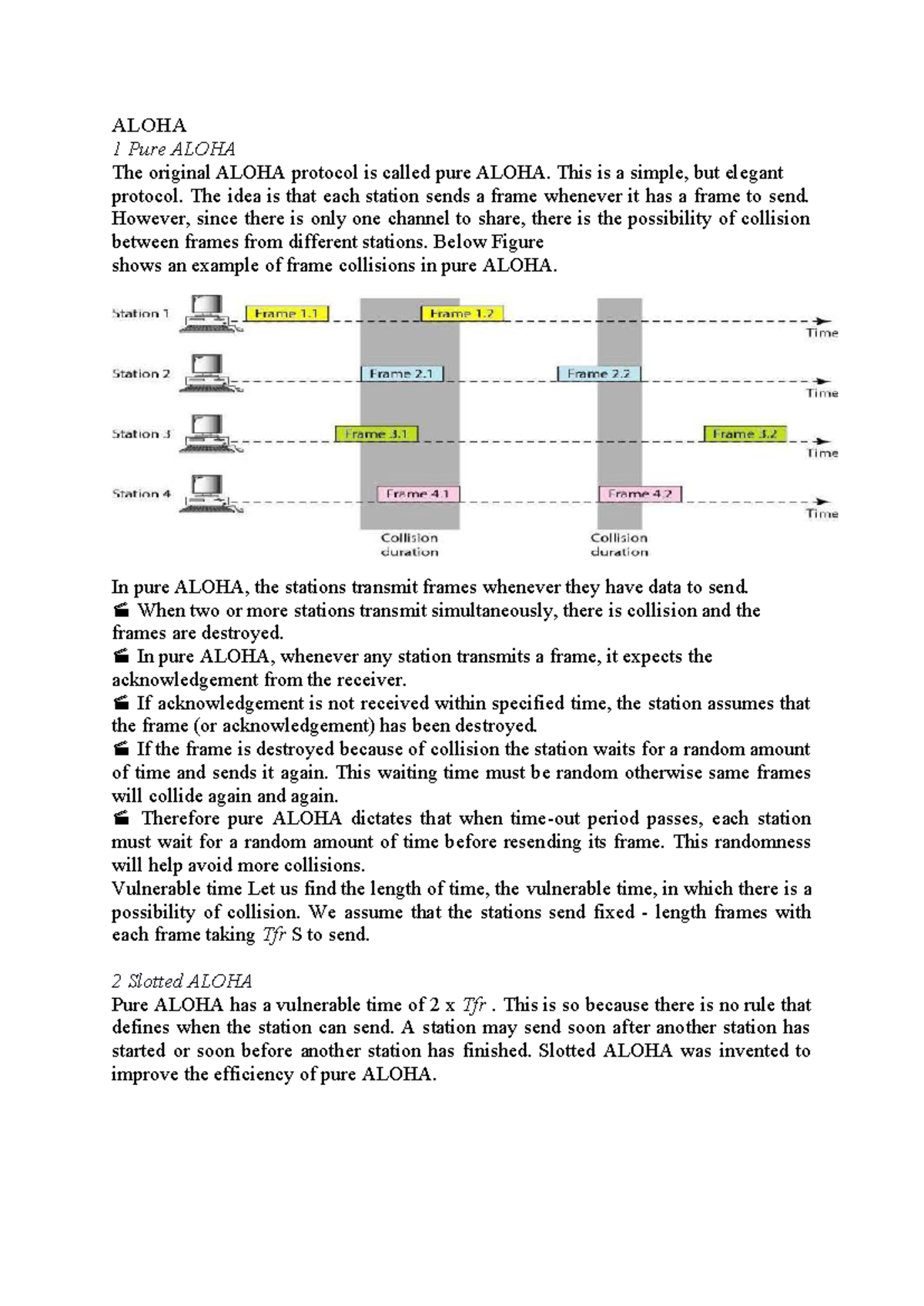 Unit-3 - LECTURER NOTES on ALOHA Protocols and CSMA Techniques - Studocu