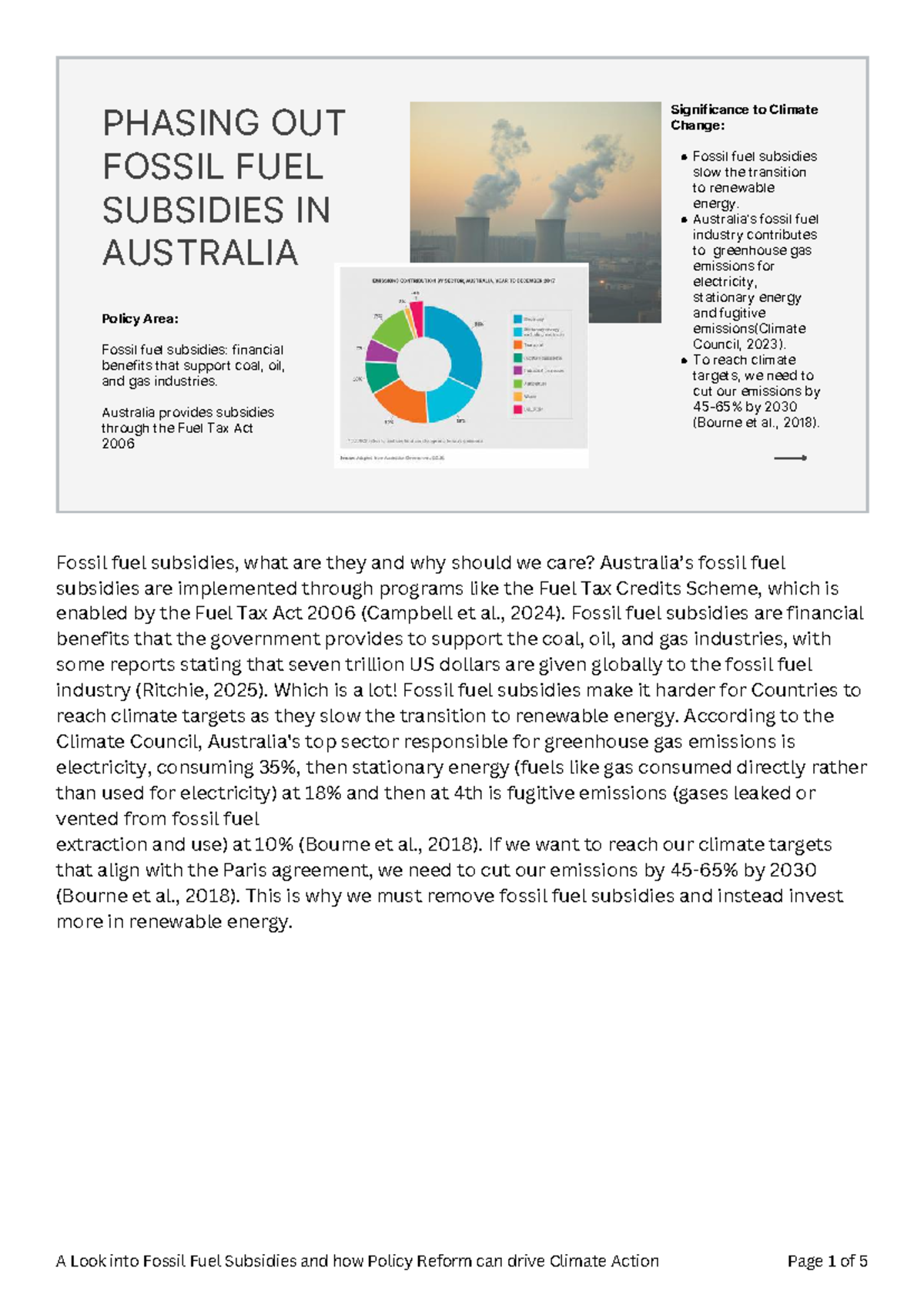 PHASING OUT FOSSIL FUEL SUBSIDIES IN AUSTRALIA: A POLICY ANALYSIS - Studocu