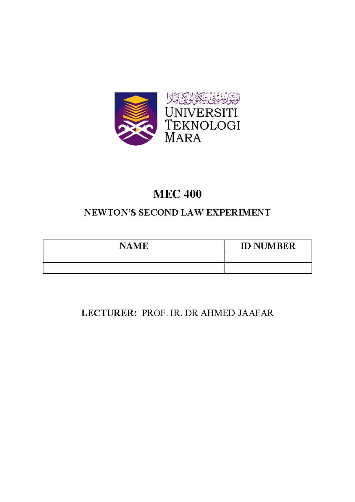 MEC400 Practical Work 4: Engineering Problem Solving with Excel - Studocu
