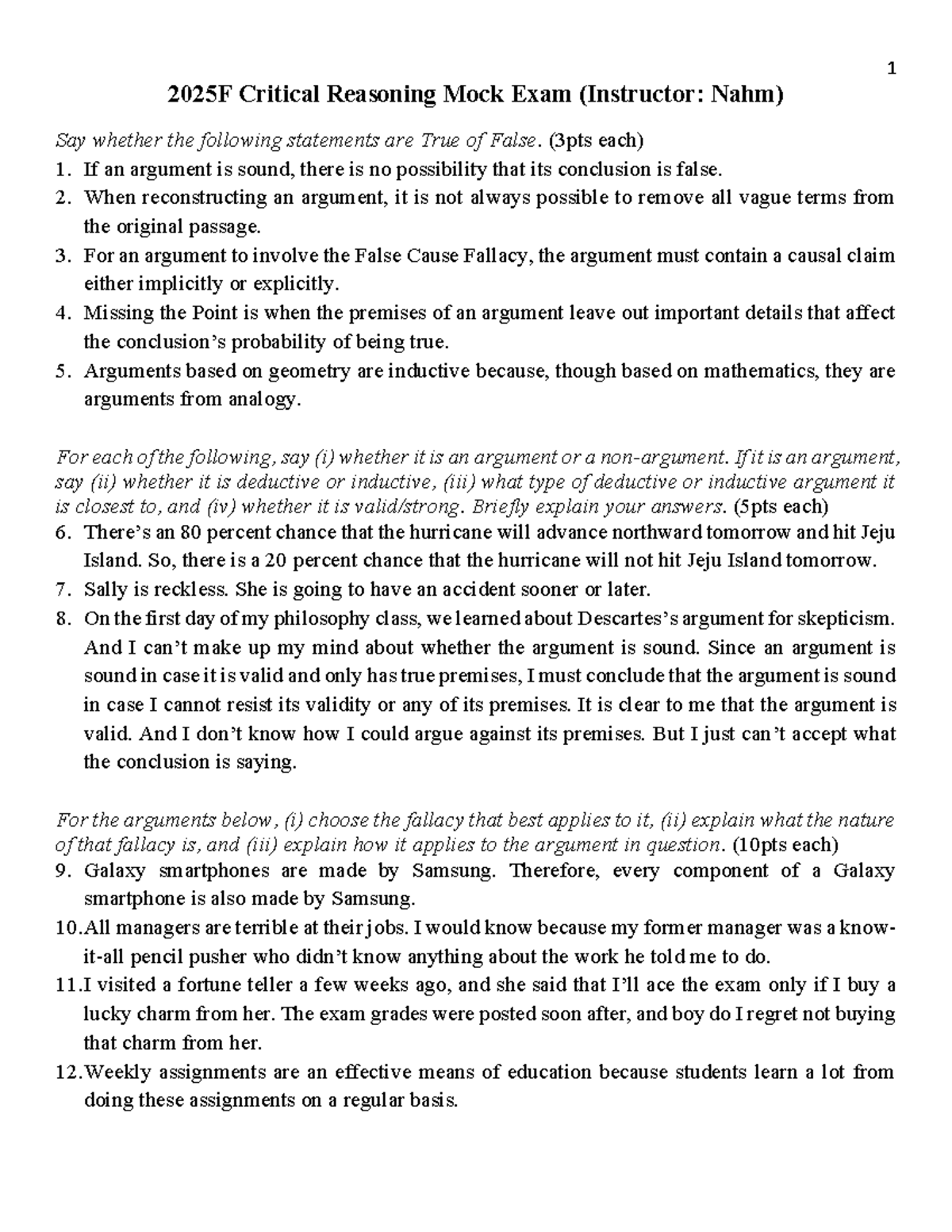 CR 2025F Critical Reasoning Mock Exam Questions and Answers - Studocu