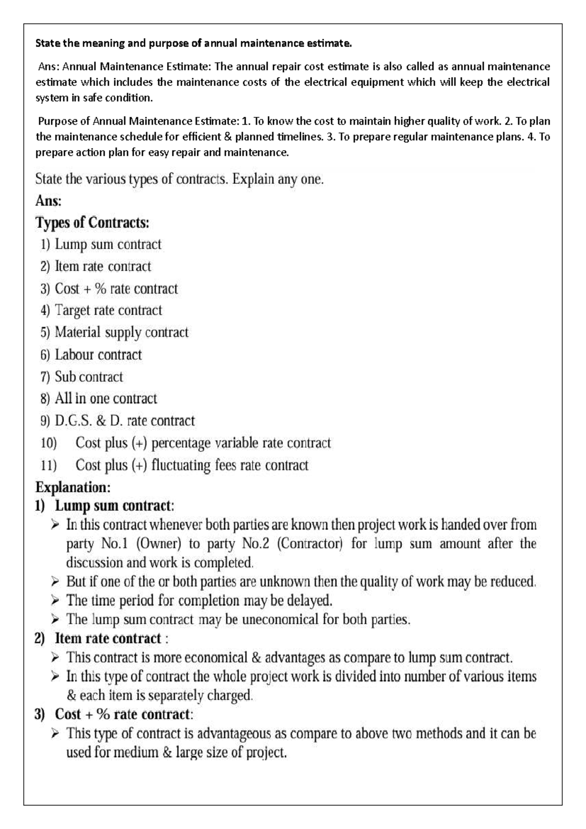 UNIT 6 EEC - notes of estimation - State the meaning and purpose of ...