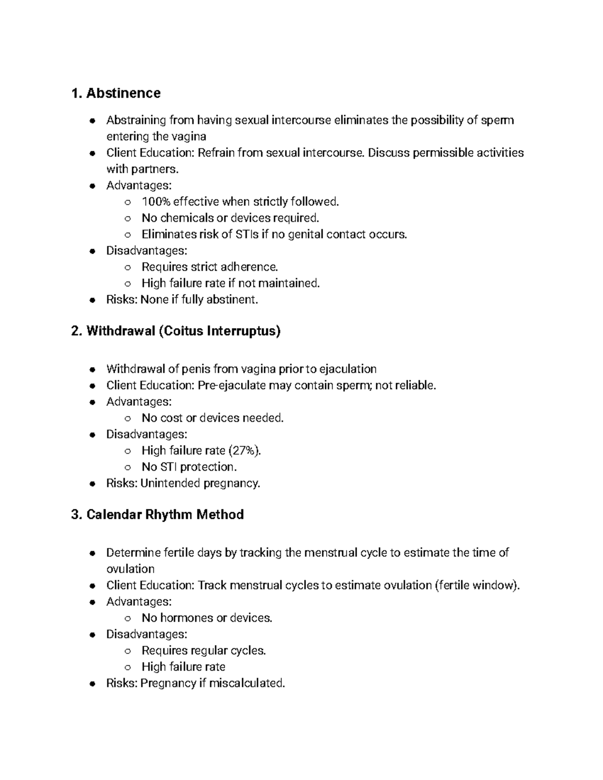 Contraception Methods and Effectiveness: A Comprehensive Guide - Studocu