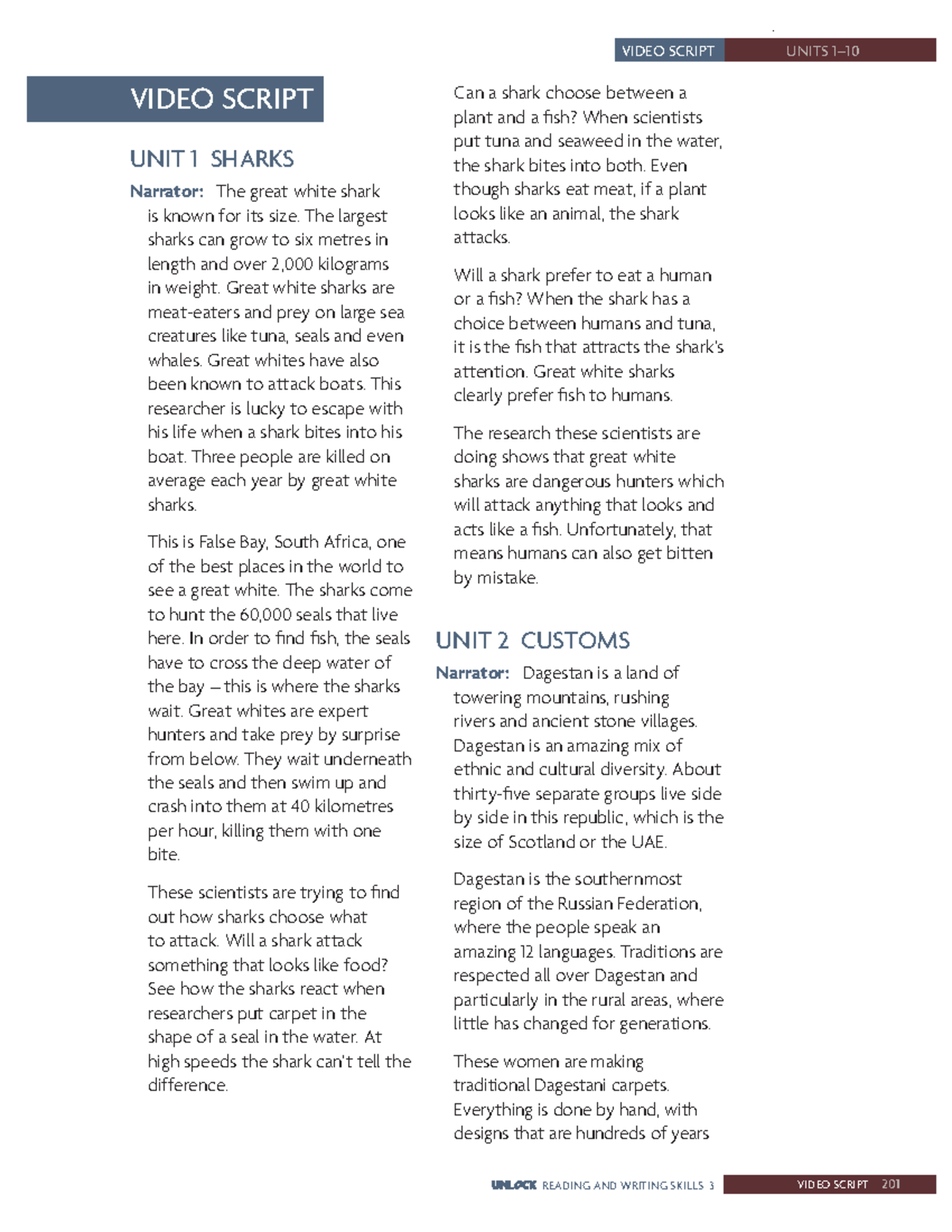 B1 reading video script: Exploring sharks, customs, archaeology, and ...