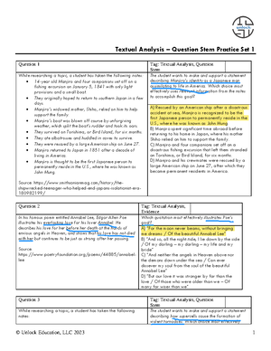 Transition Practice Quiz Questions for Textual Analysis (ENG 101) - Studocu