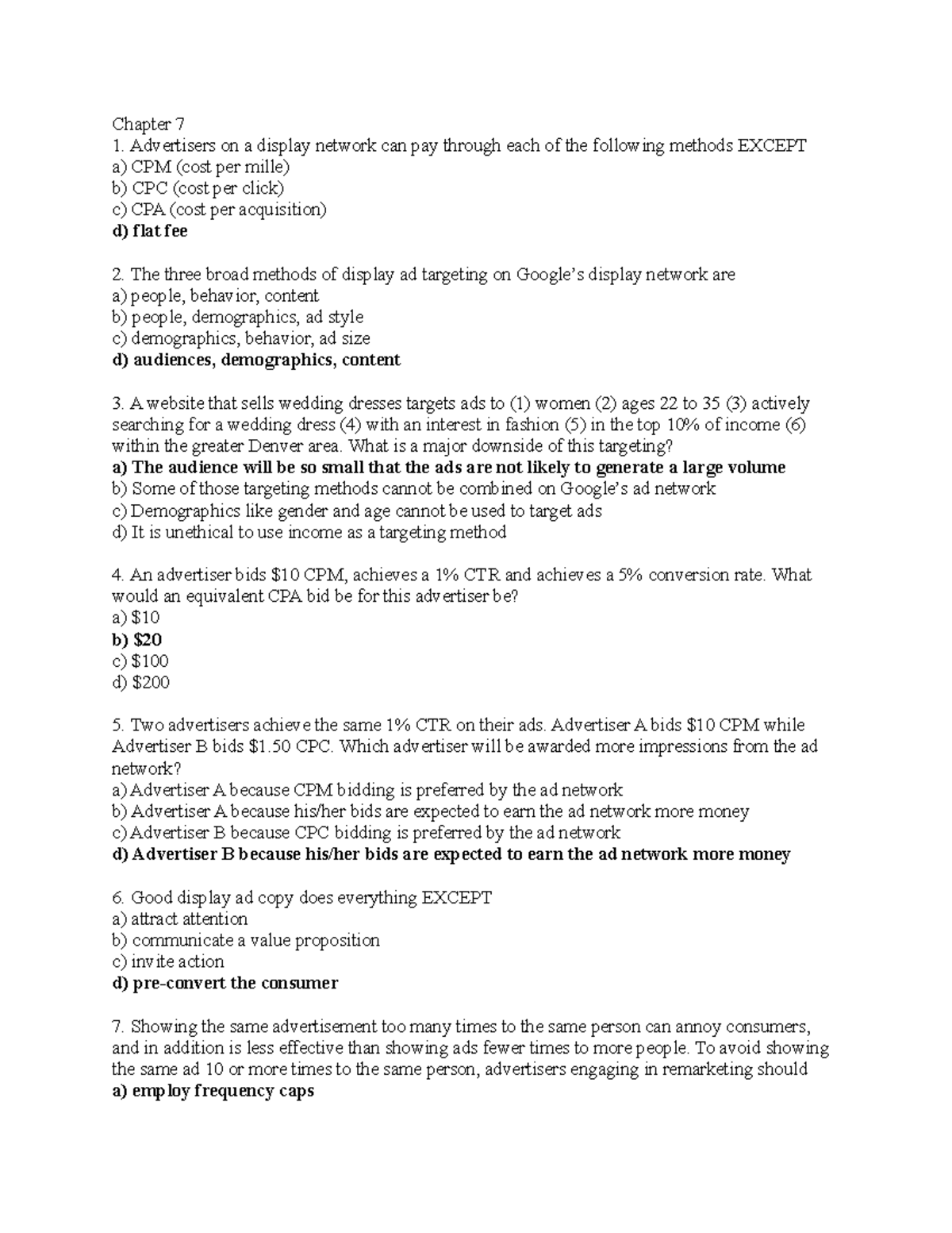 Study Guide for Digital Advertising: Chapters 7-10 - Key Concepts - Studocu
