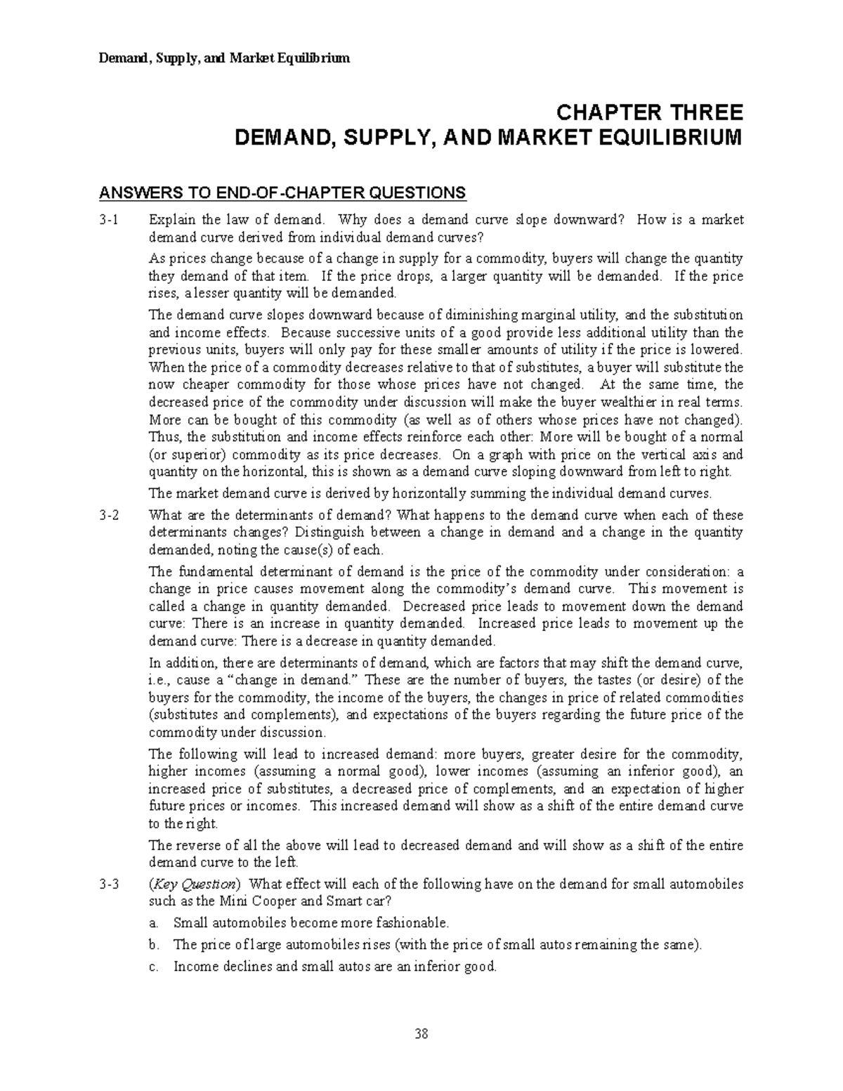 Chapter 3 EOCQ Study Notes: Demand, Supply & Market Equilibrium - Studocu