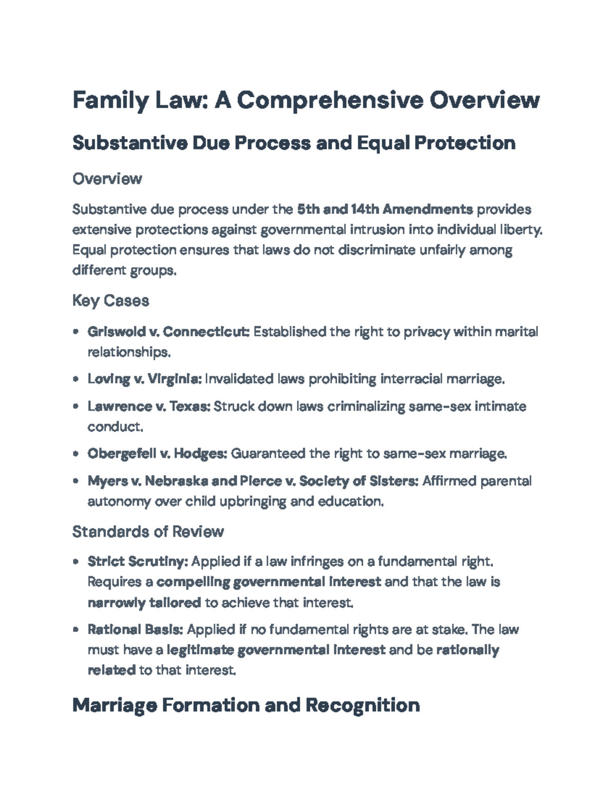 Family Law Overview: Key Cases, Principles & Guidelines for Support ...