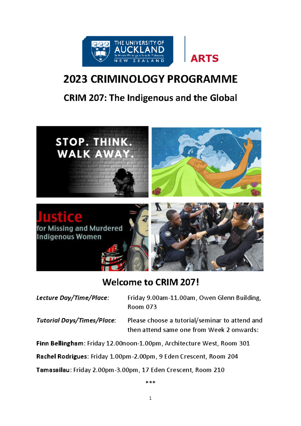 CRIM 207 2023 Course Outline: The Indigenous and the Global - Studocu