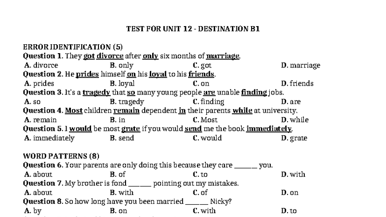 TEST UNIT 12 Destination B1 - TEST FOR UNIT 12 - DESTINATION B ERROR ...
