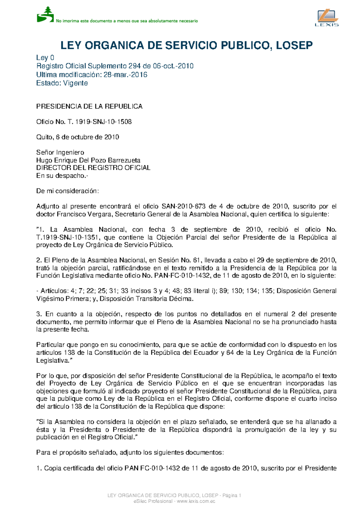 Mesicic 5 ecu ane mdt 4 - LOSEP - LEY ORGANICA DE SERVICIO PUBLICO ...