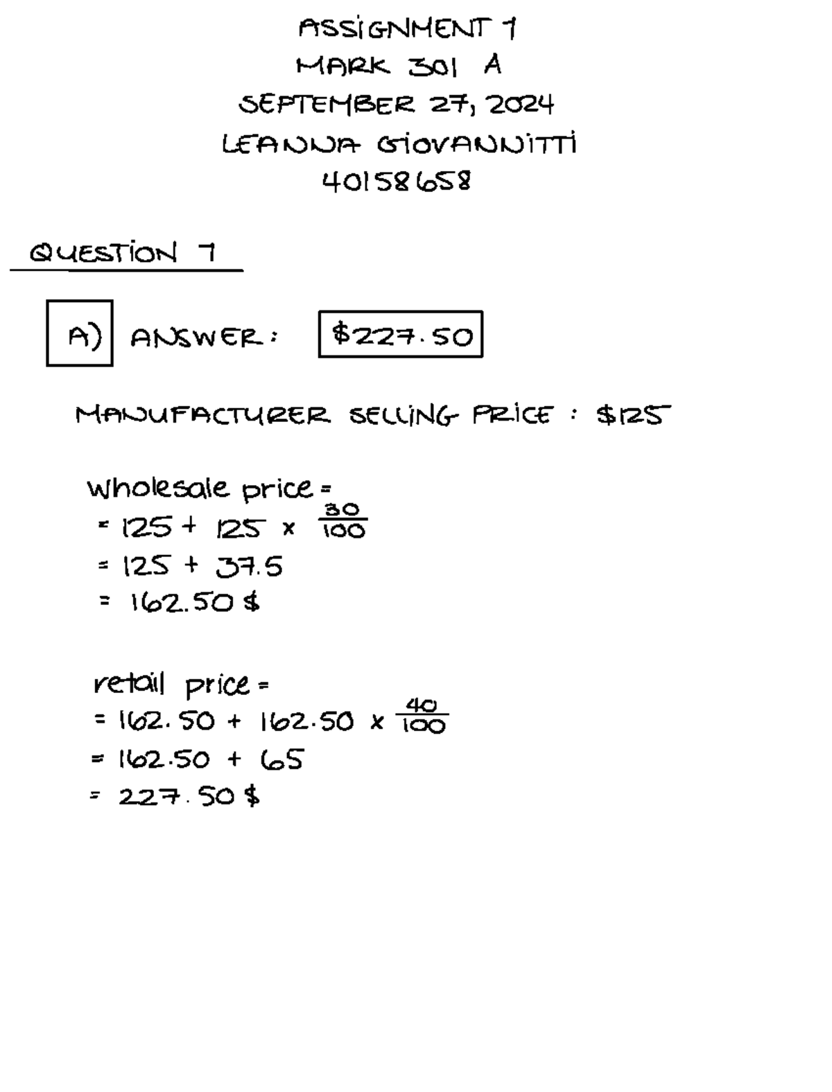 MARK 301 A - Assignment 1 Individual Analysis and Answers - Studocu
