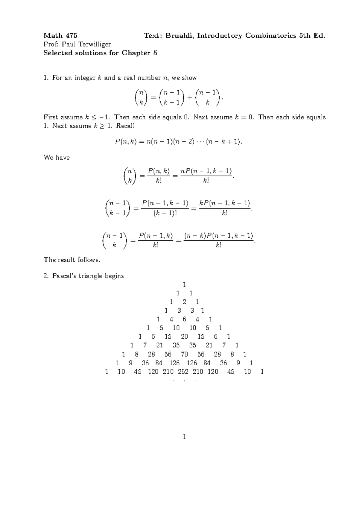 Ex6sol475 - Selected Solutions for Chapter 6 in Math 475 - Studocu