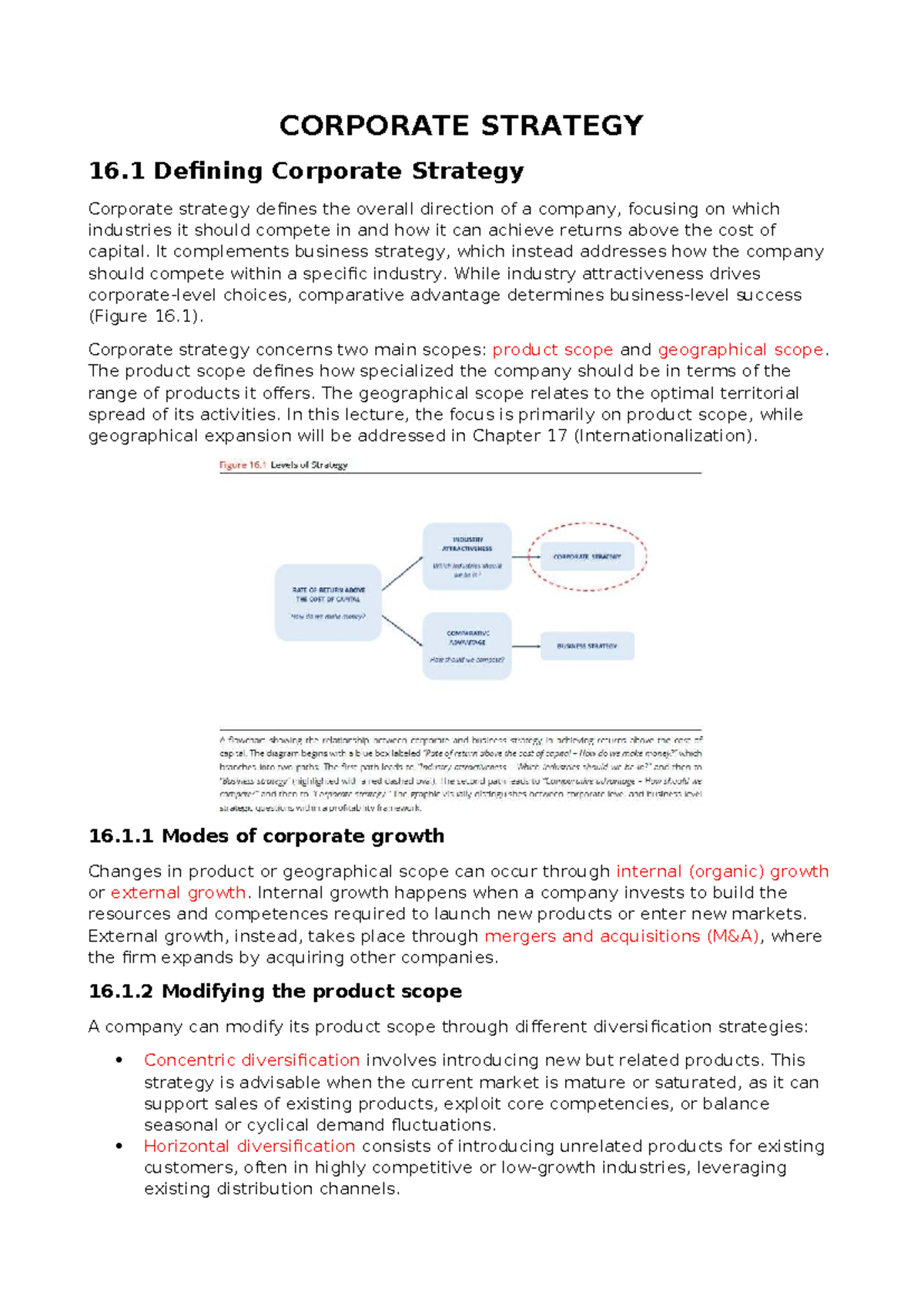 Corporate Strategy - Lezione 16: Defining Corporate Growth and Value  Creation - Studocu