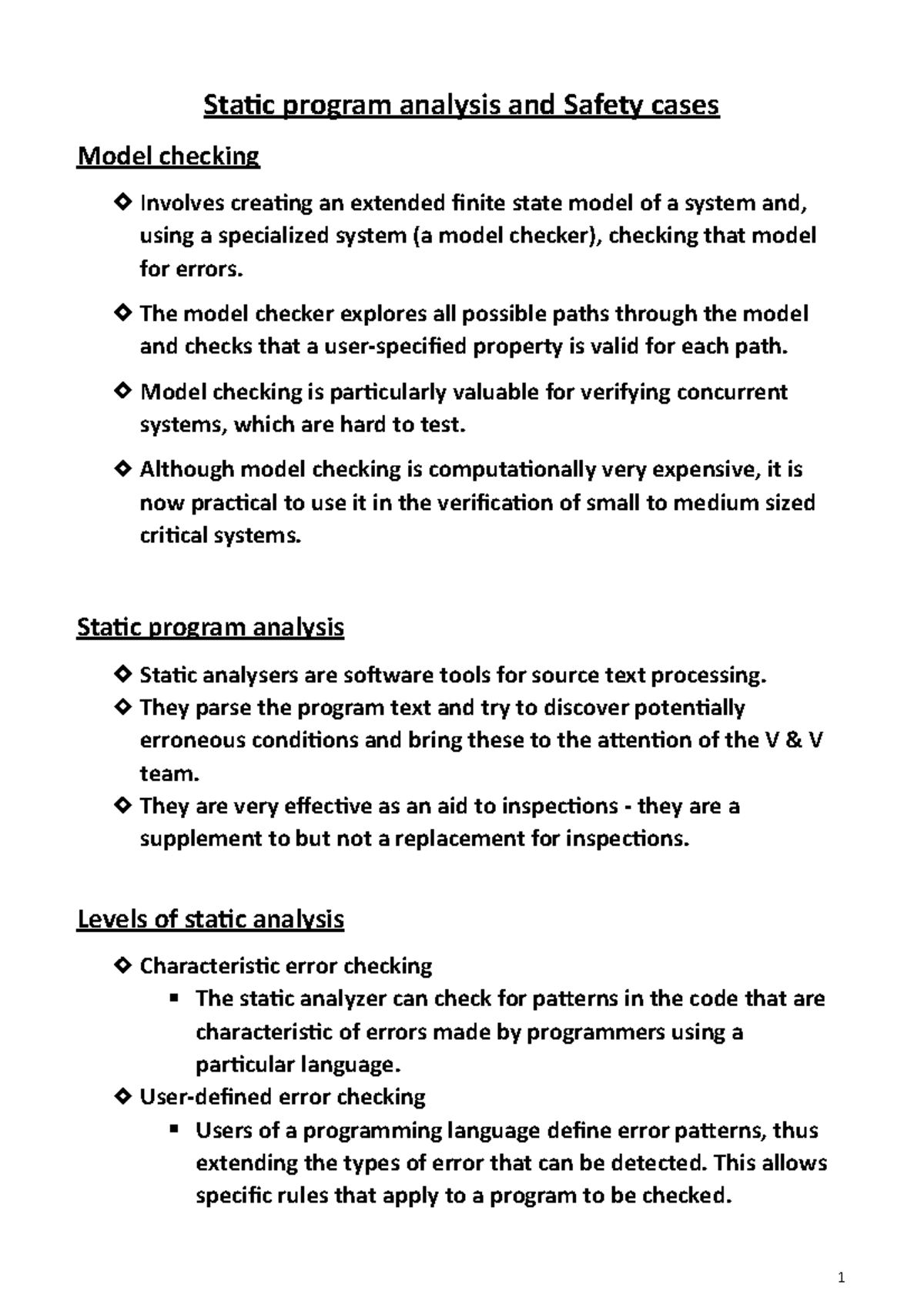 Static program analysis and Safety cases - The model checker explores ...
