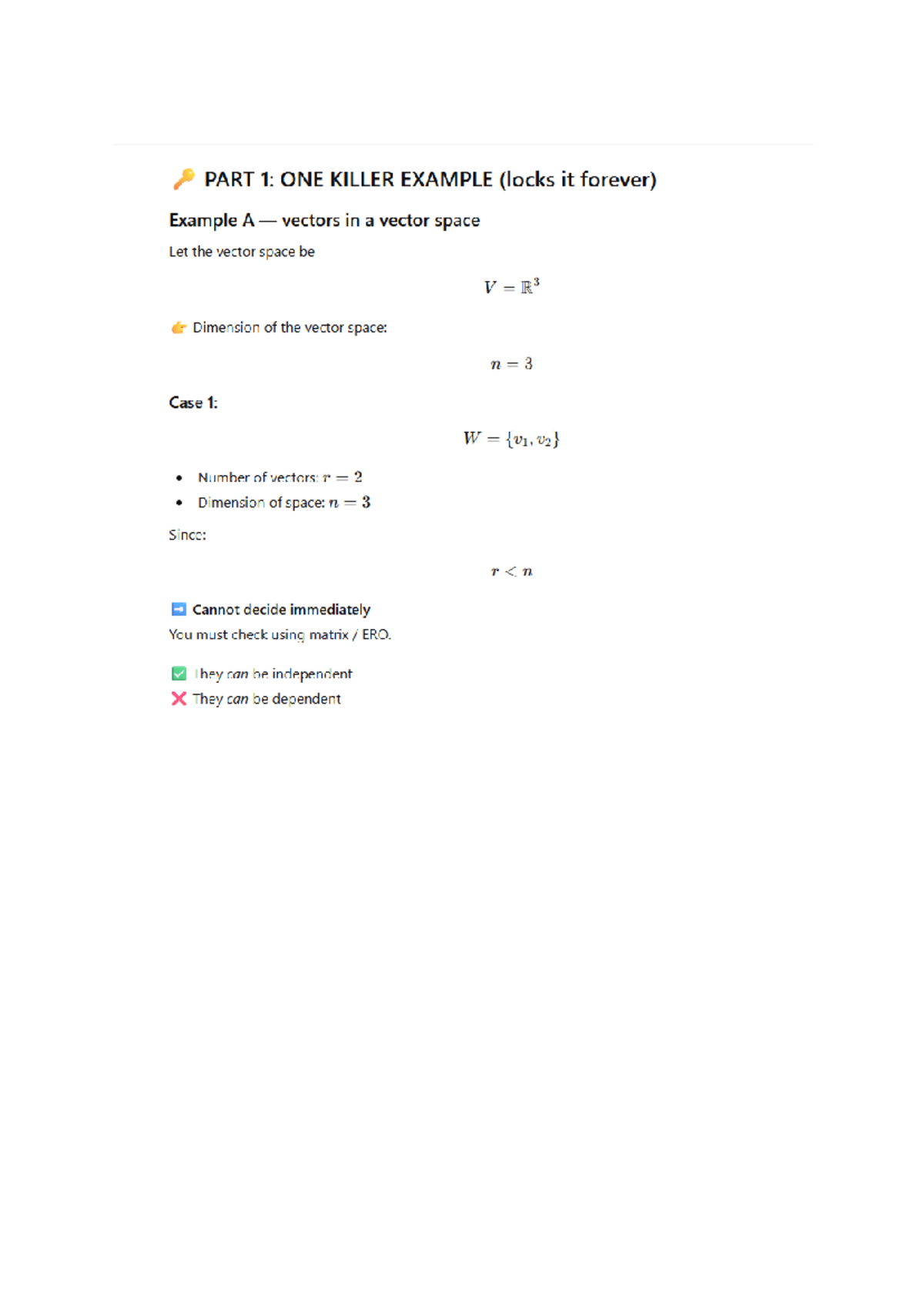 MAT523: Vector Space Concepts and Exam Survival Notes - Studocu