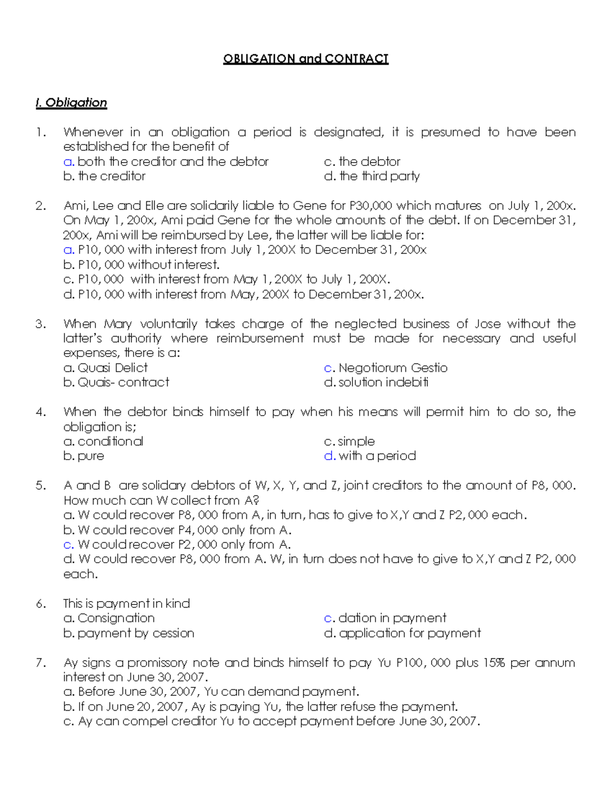 264478295 Obligation and Contract - OBLIGATION and CONTRACT I ...