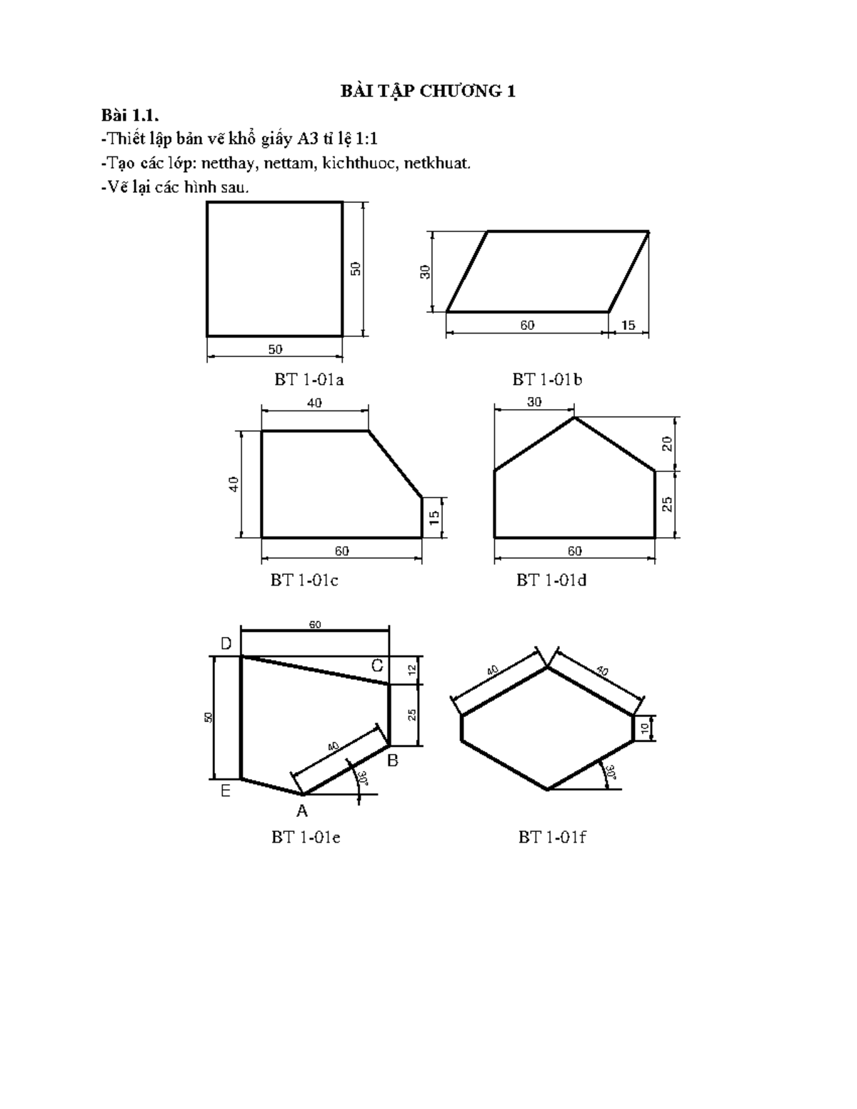BÀI TẬP CAD 2022-2023: Thiết Kế Autocad Chương 1-4 - Studocu