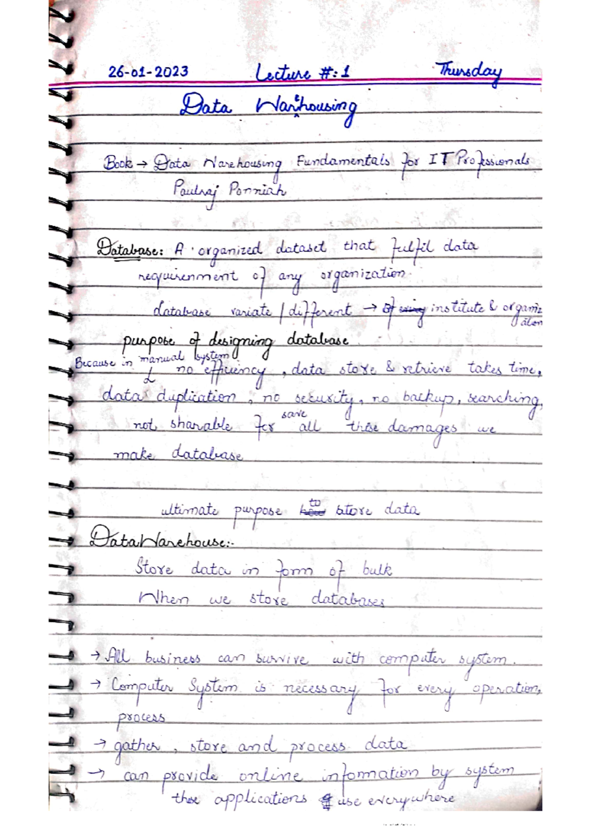 DATA WAREHOUSE LECTURE NOTES - IT 101 Fundamentals and Concepts - Studocu