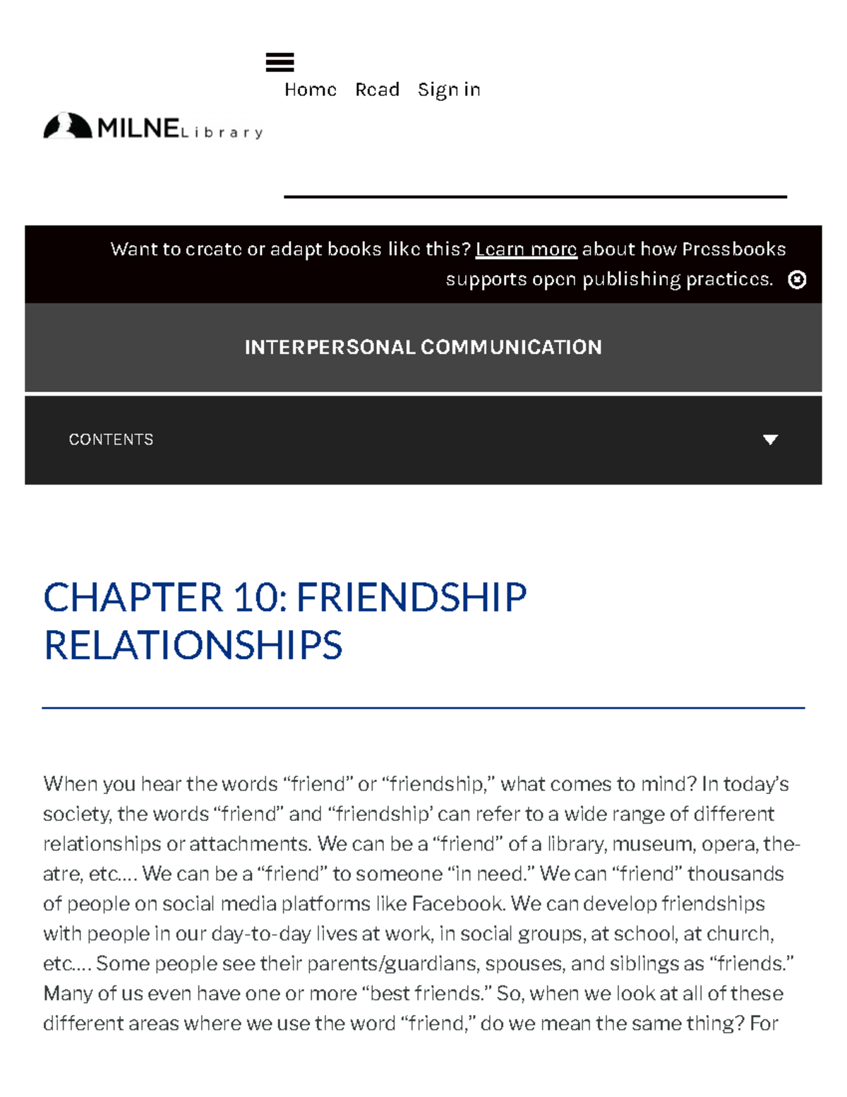 Interpersonal Comm: Dynamics of Friendship in Chapter 10 Analysis - Studocu
