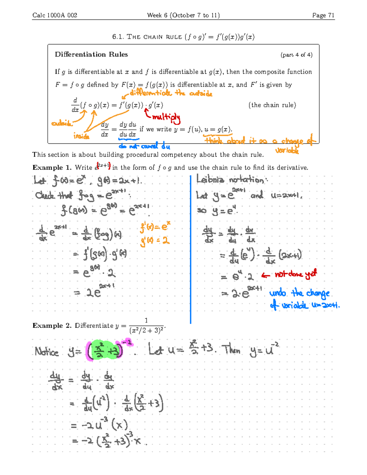 Calculus 1000A 002 Lecture Notes: Chain Rule & Implicit Differentiation ...