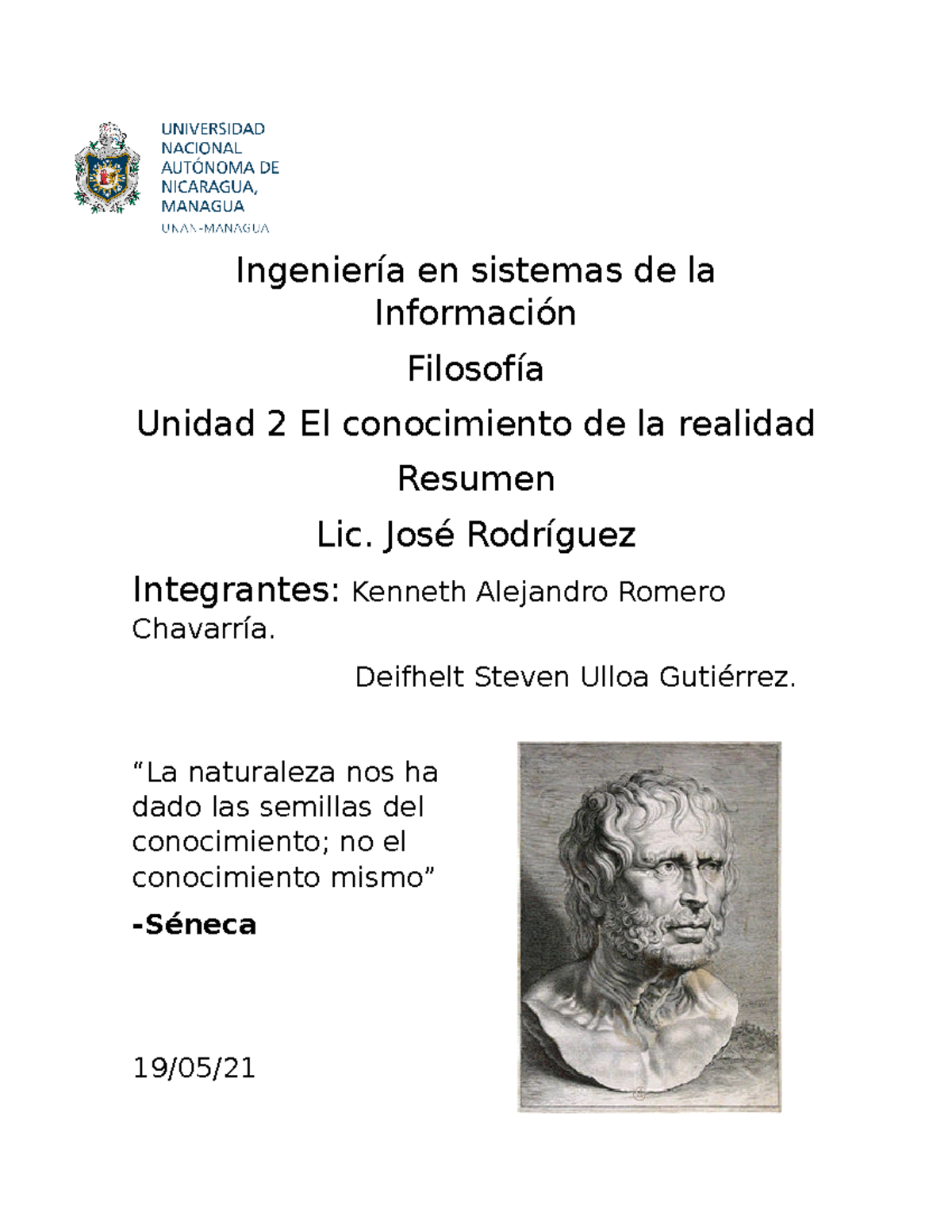 Resumen de la Unidad 2: Filosofía del Conocimiento de la Realidad - Studocu
