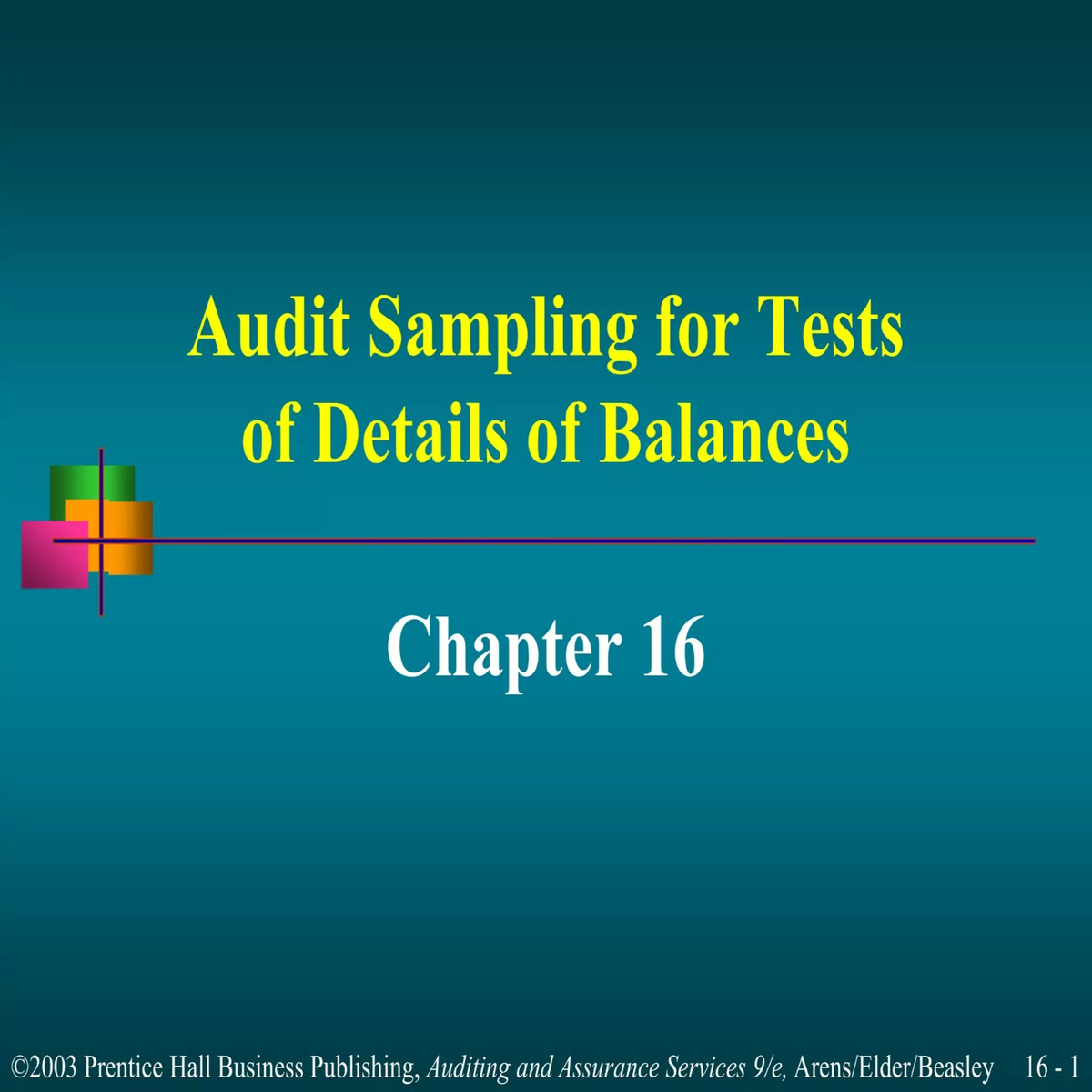 APP II - Chapter 1, slide 2 Testing and Audit Sampling - Audit Sampling ...