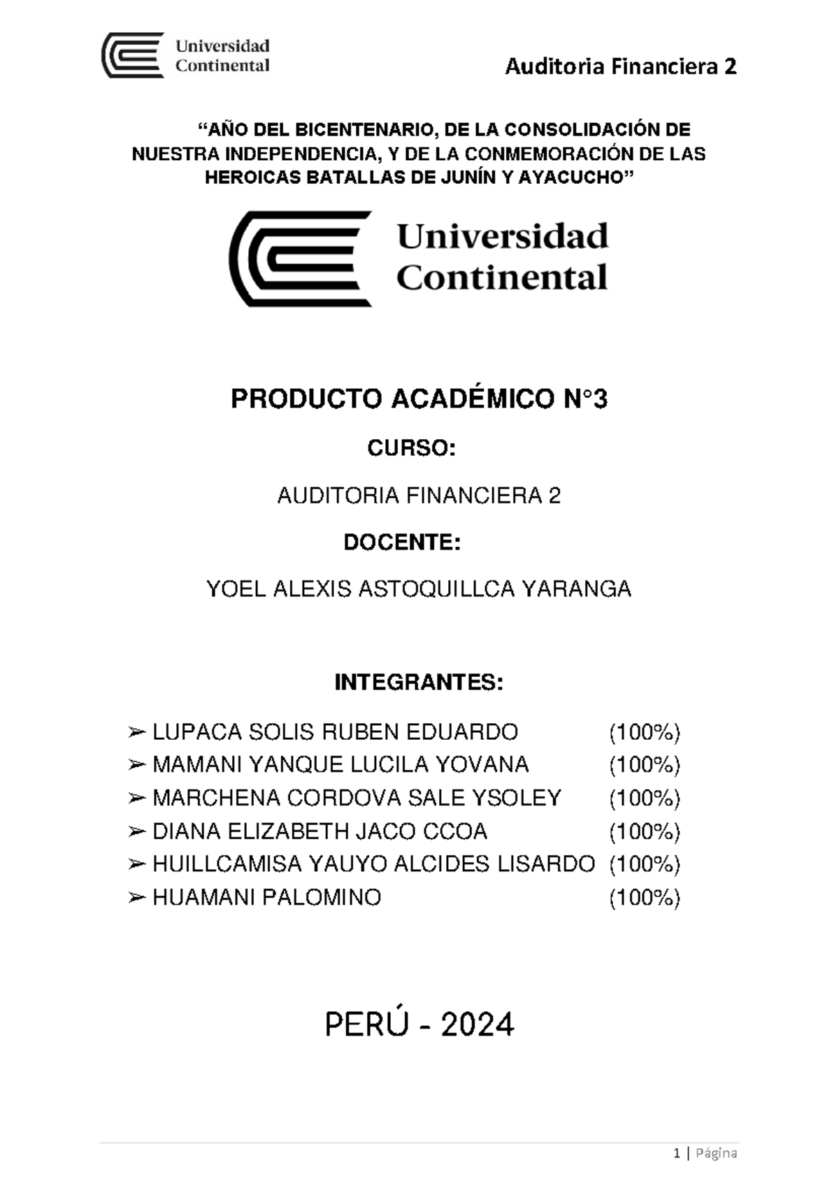 PA03 Auditoría Financiera 2: Análisis del Caso Compañía ABC - Document Preview