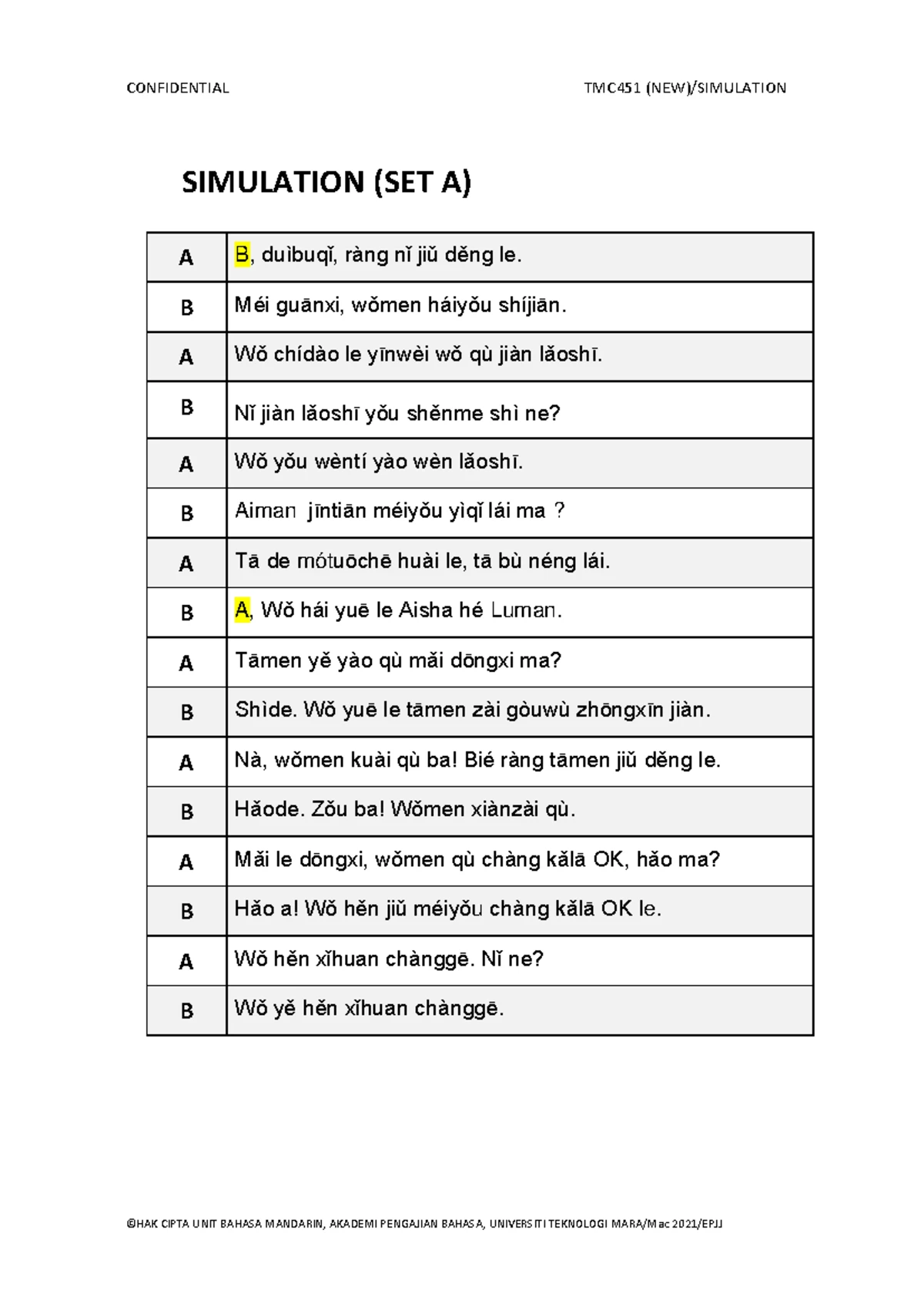 TMC Dialogue - mandarin script - Dialog TMC Hari Raya Ariff merupakan ...