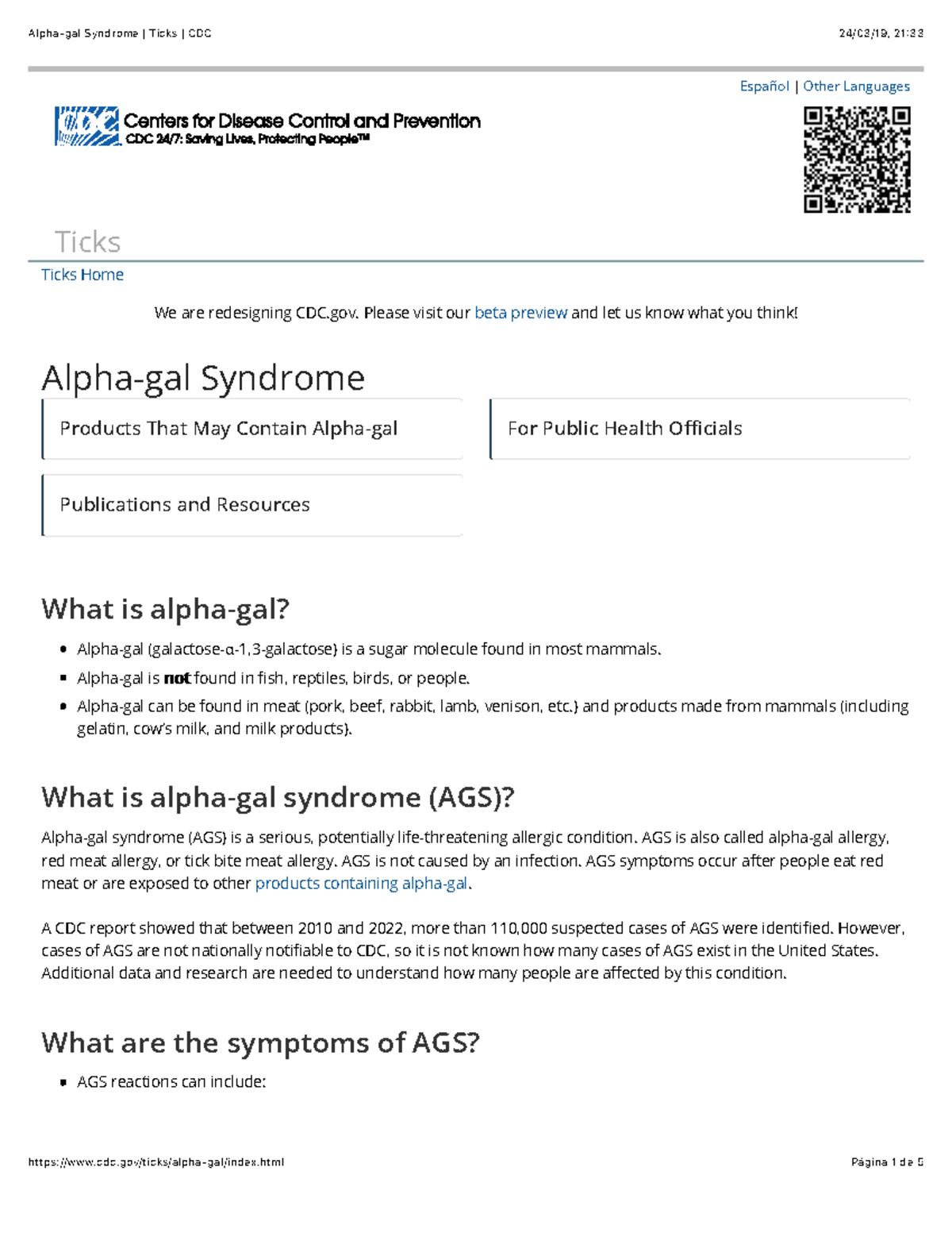 Alpha-gal Syndrome Ticks CDC - !