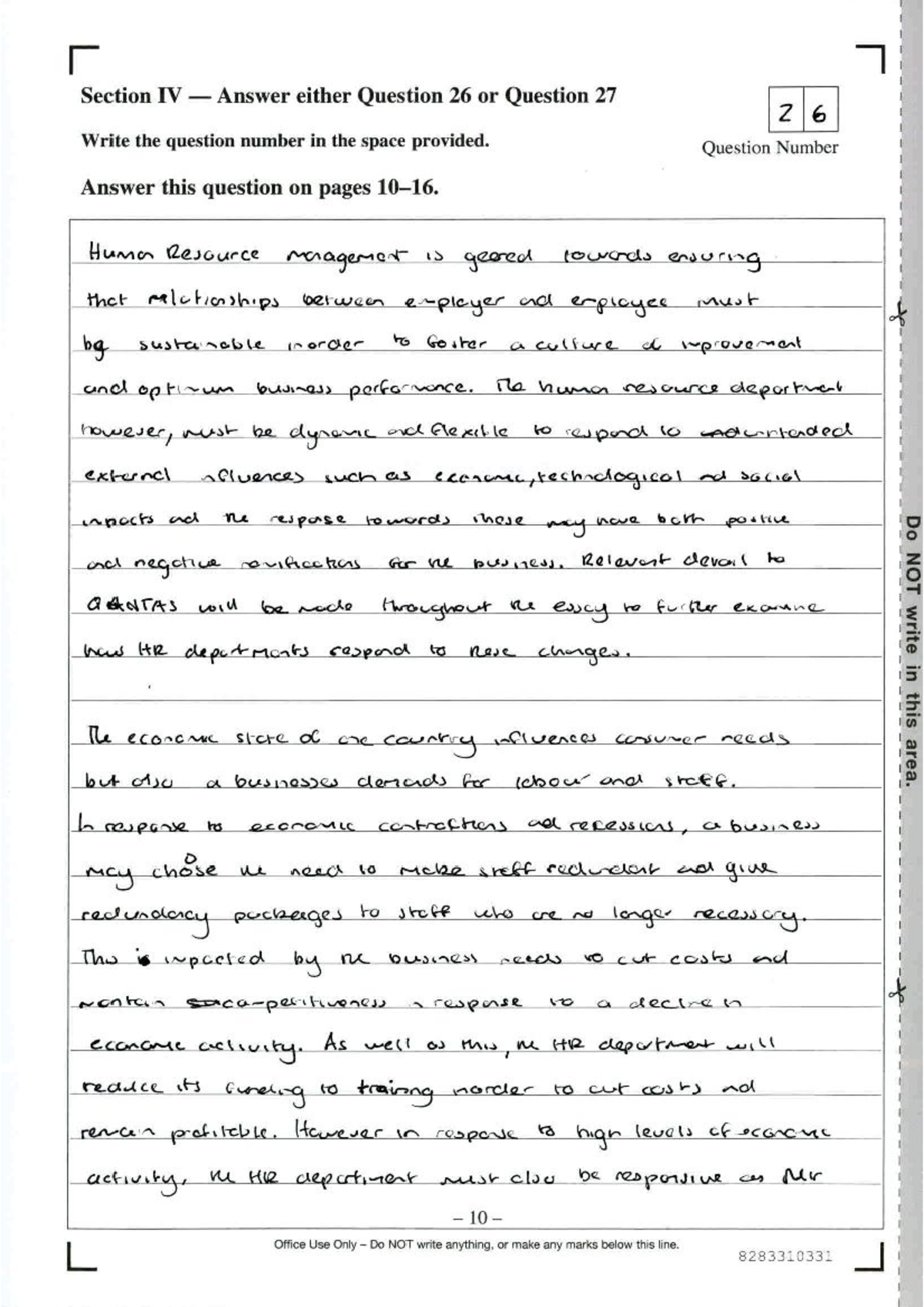 HSC Business Studies 20/20 Exemplar: Human Resources Management - Studocu